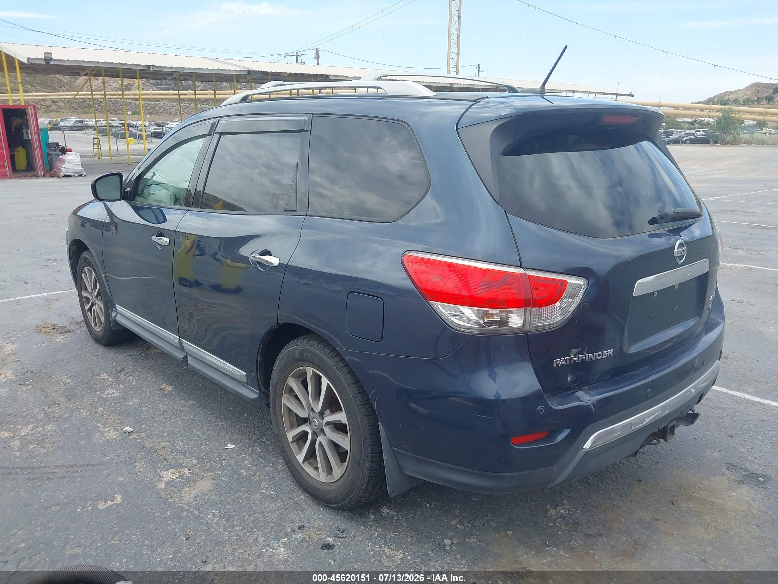 2014 Nissan Pathfinder Sl Blue vin: 5N1AR2MM0EC665095