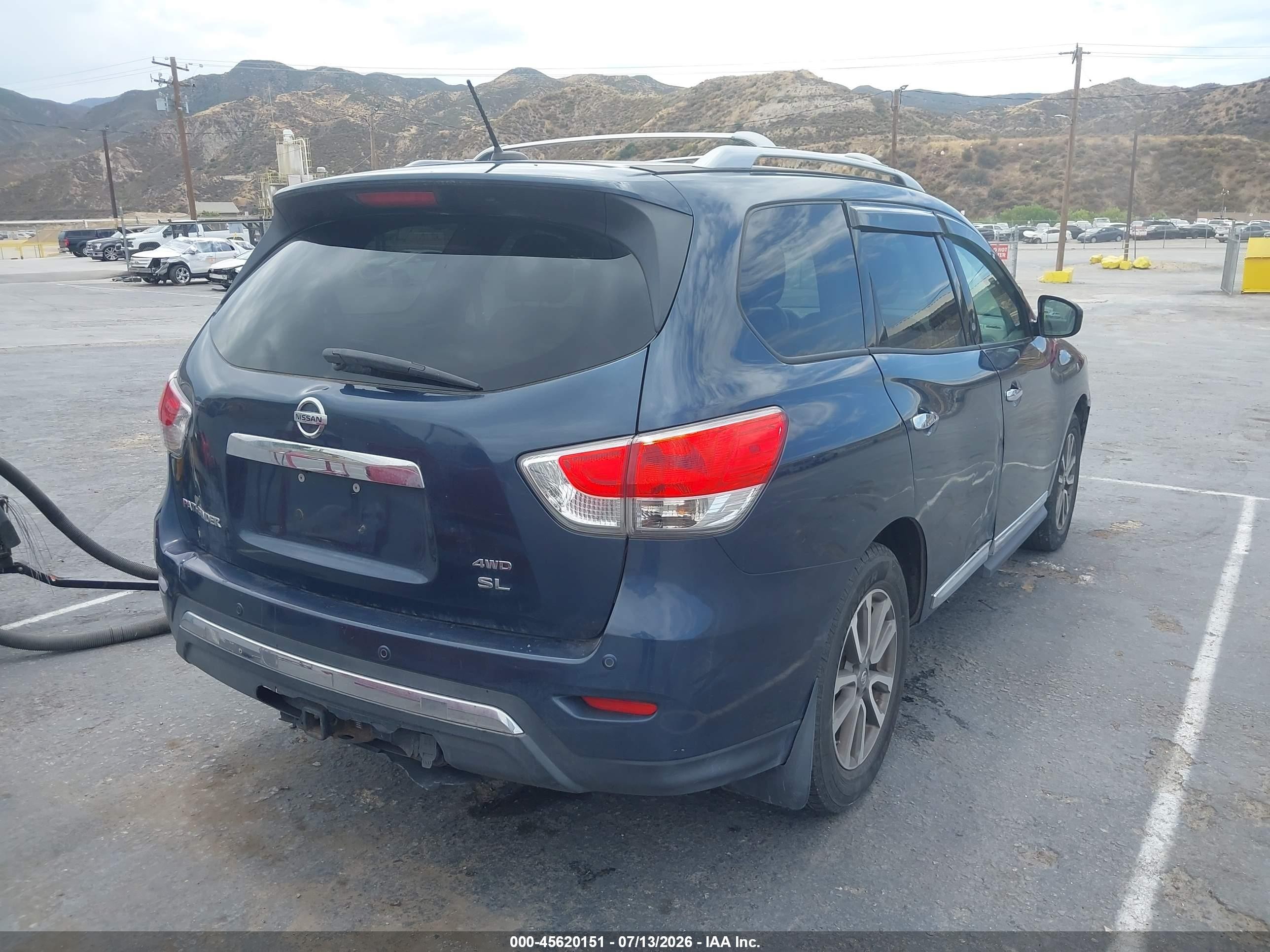 2014 Nissan Pathfinder Sl Blue vin: 5N1AR2MM0EC665095