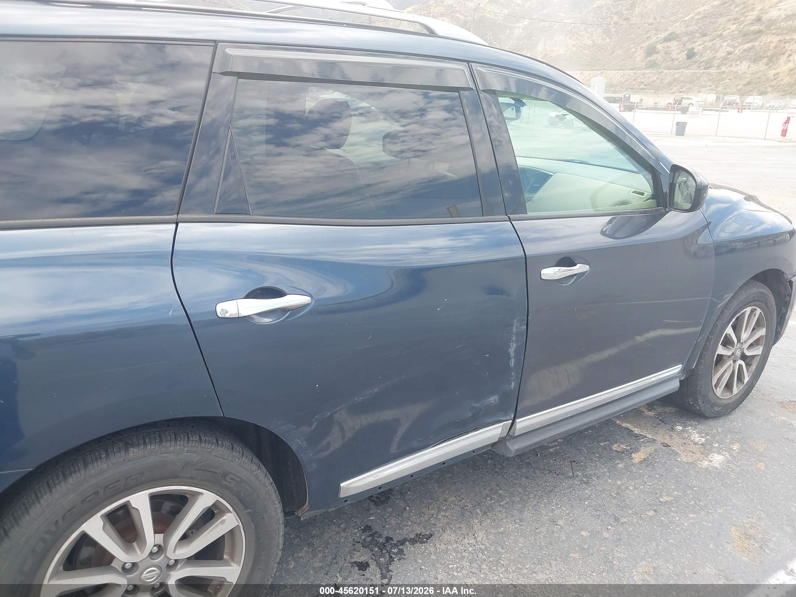2014 Nissan Pathfinder Sl Blue vin: 5N1AR2MM0EC665095