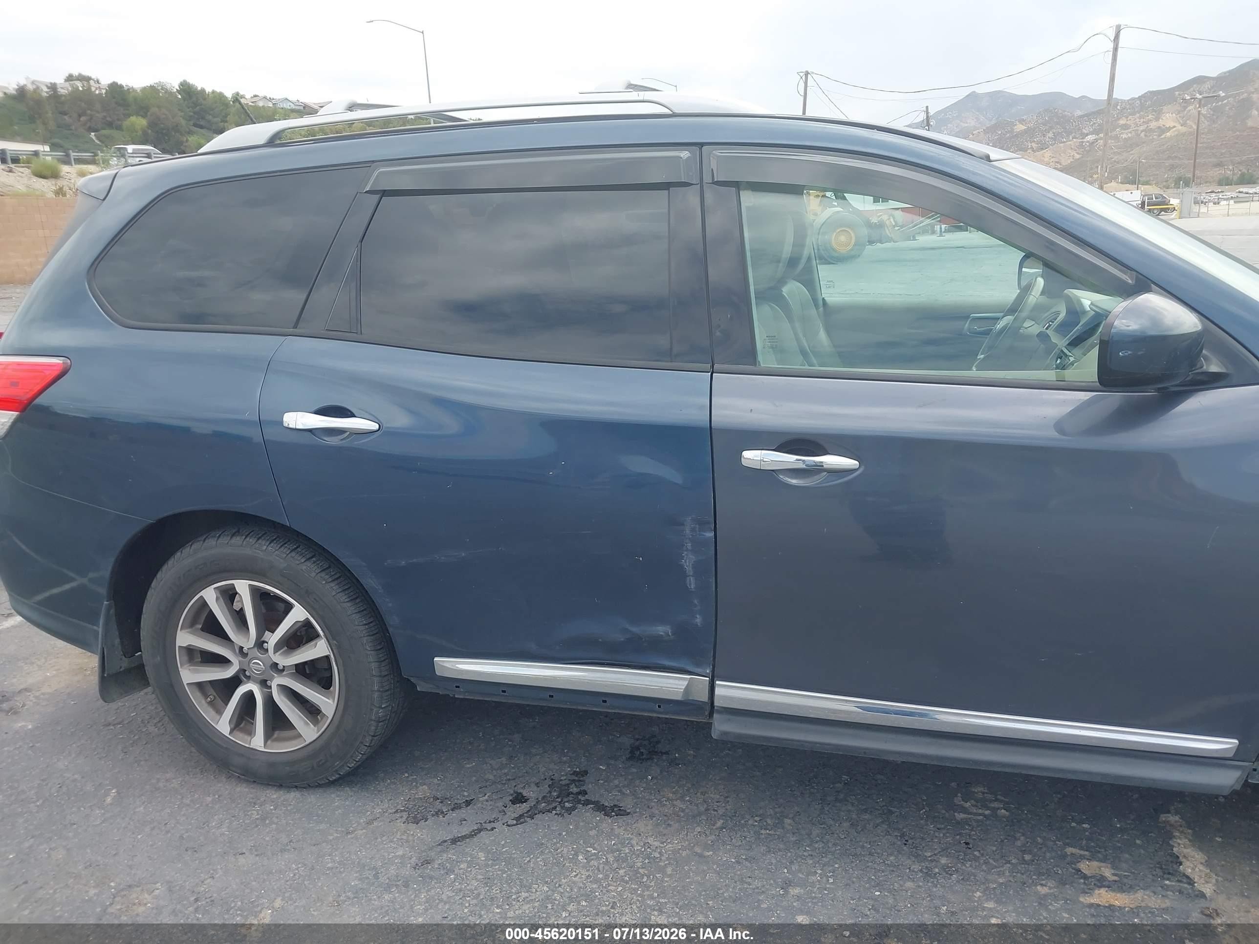 2014 Nissan Pathfinder Sl Blue vin: 5N1AR2MM0EC665095
