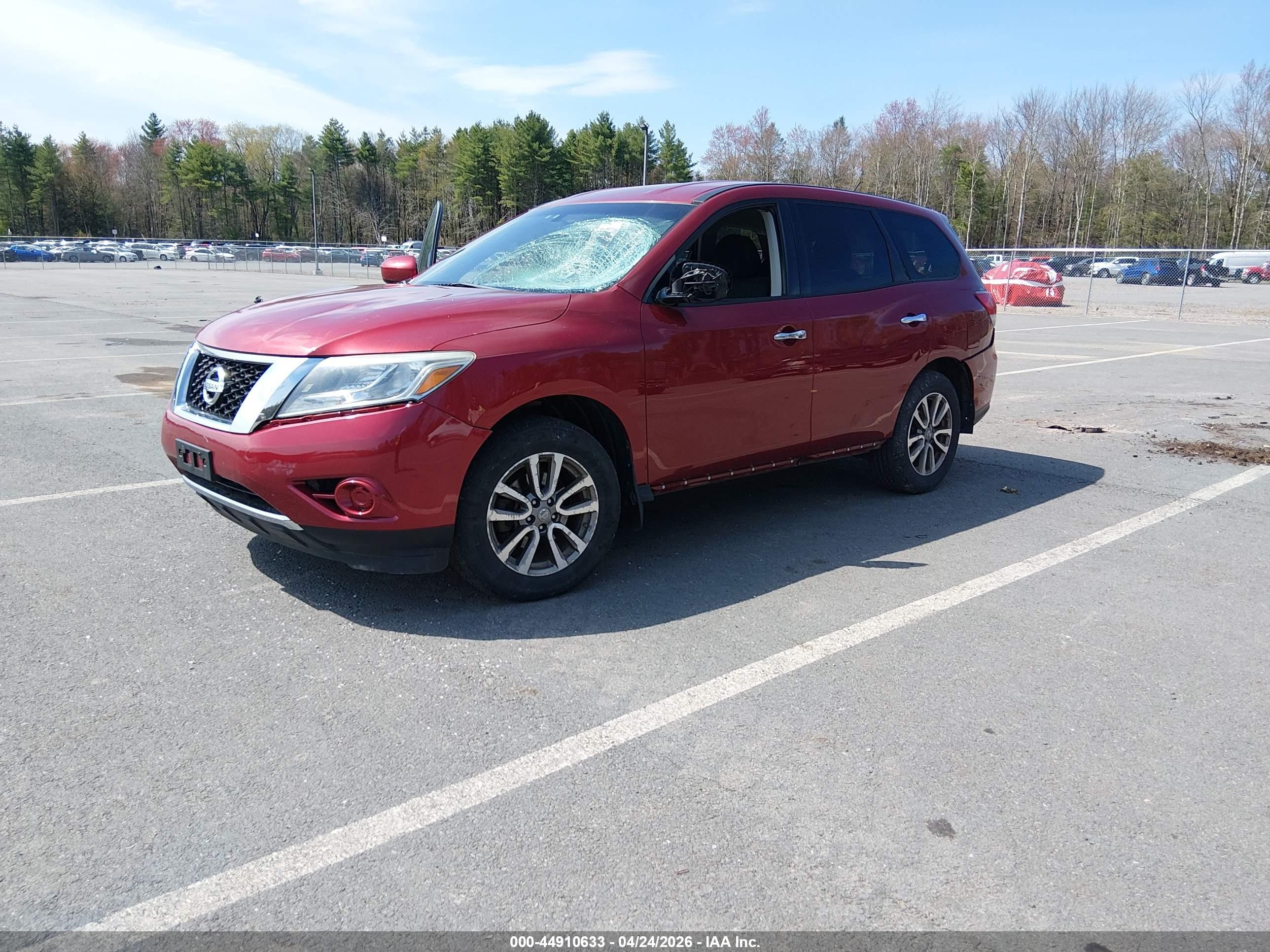 2014 Nissan Pathfinder S Red vin: 5N1AR2MM0EC682236