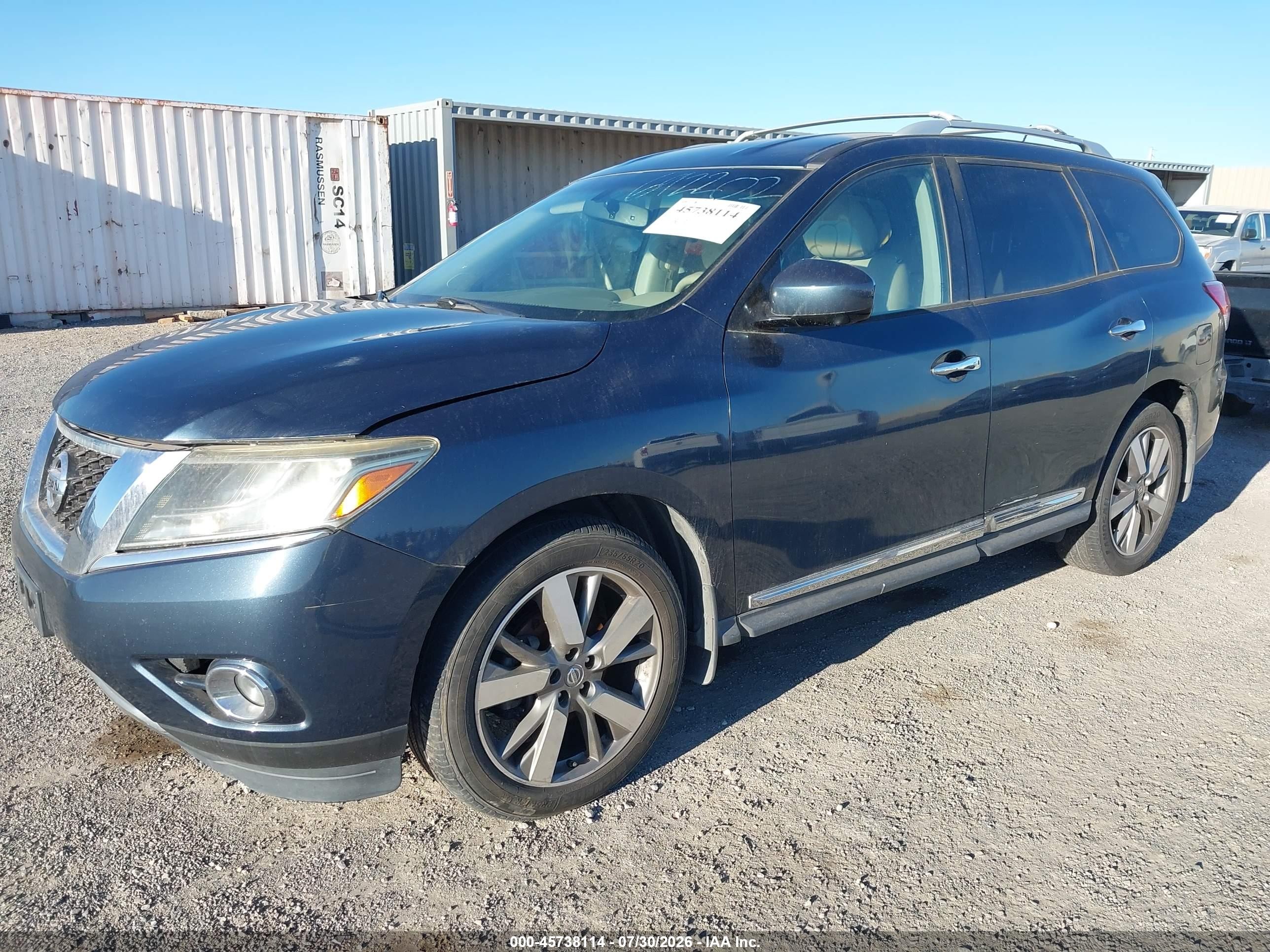 2014 Nissan Pathfinder Platinum Dark Blue vin: 5N1AR2MM0EC692202