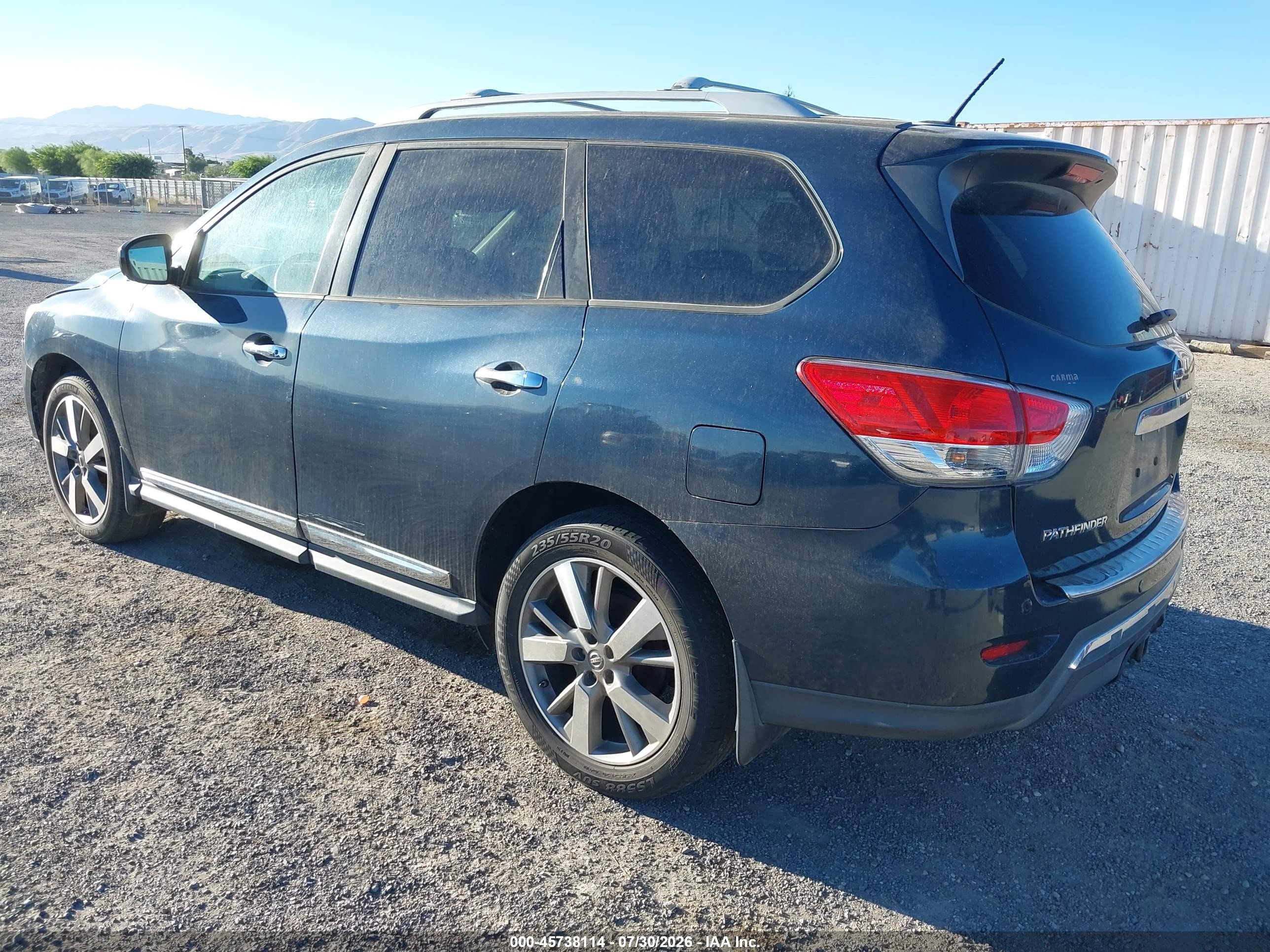 2014 Nissan Pathfinder Platinum Dark Blue vin: 5N1AR2MM0EC692202