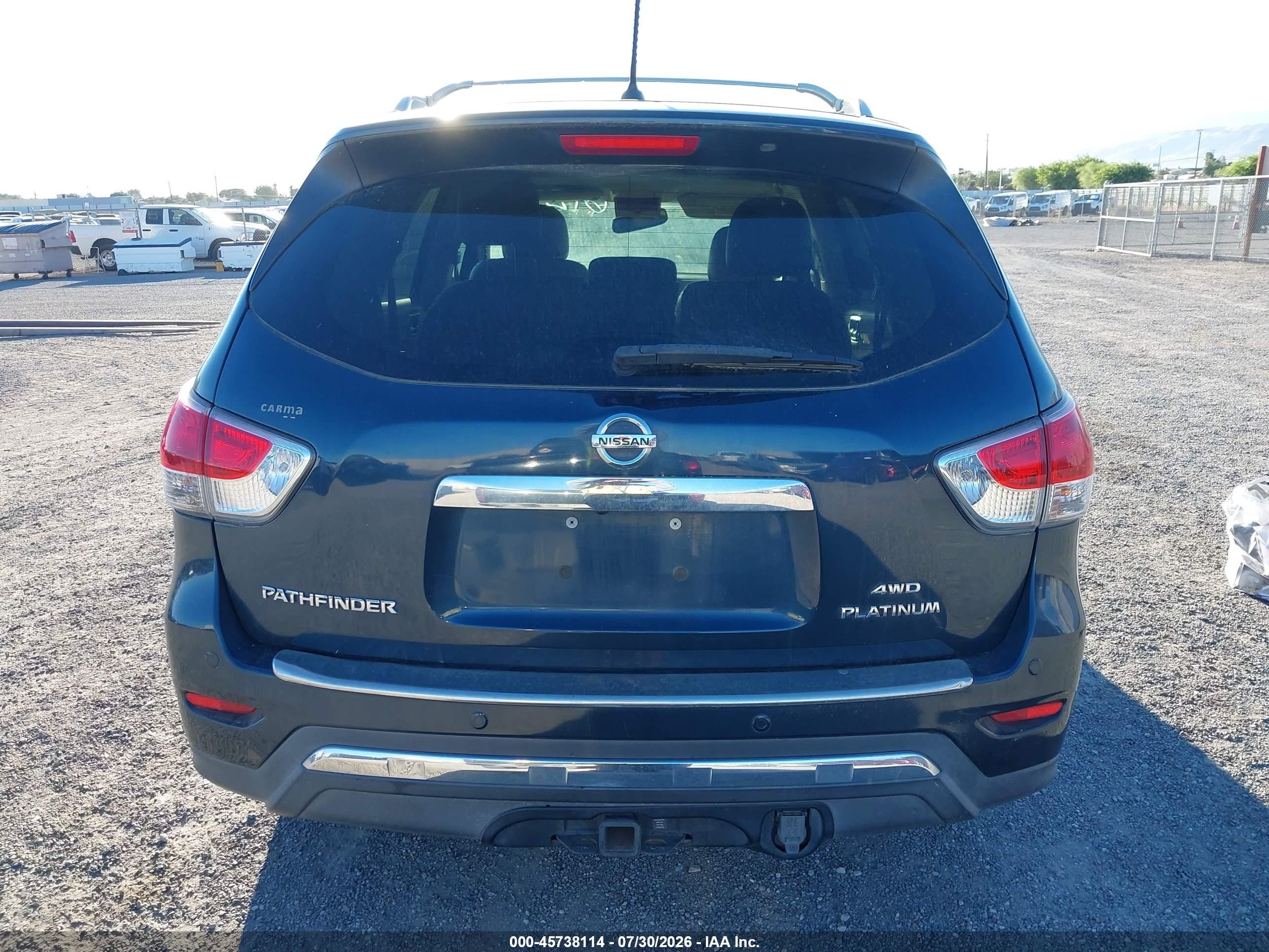 2014 Nissan Pathfinder Platinum Dark Blue vin: 5N1AR2MM0EC692202