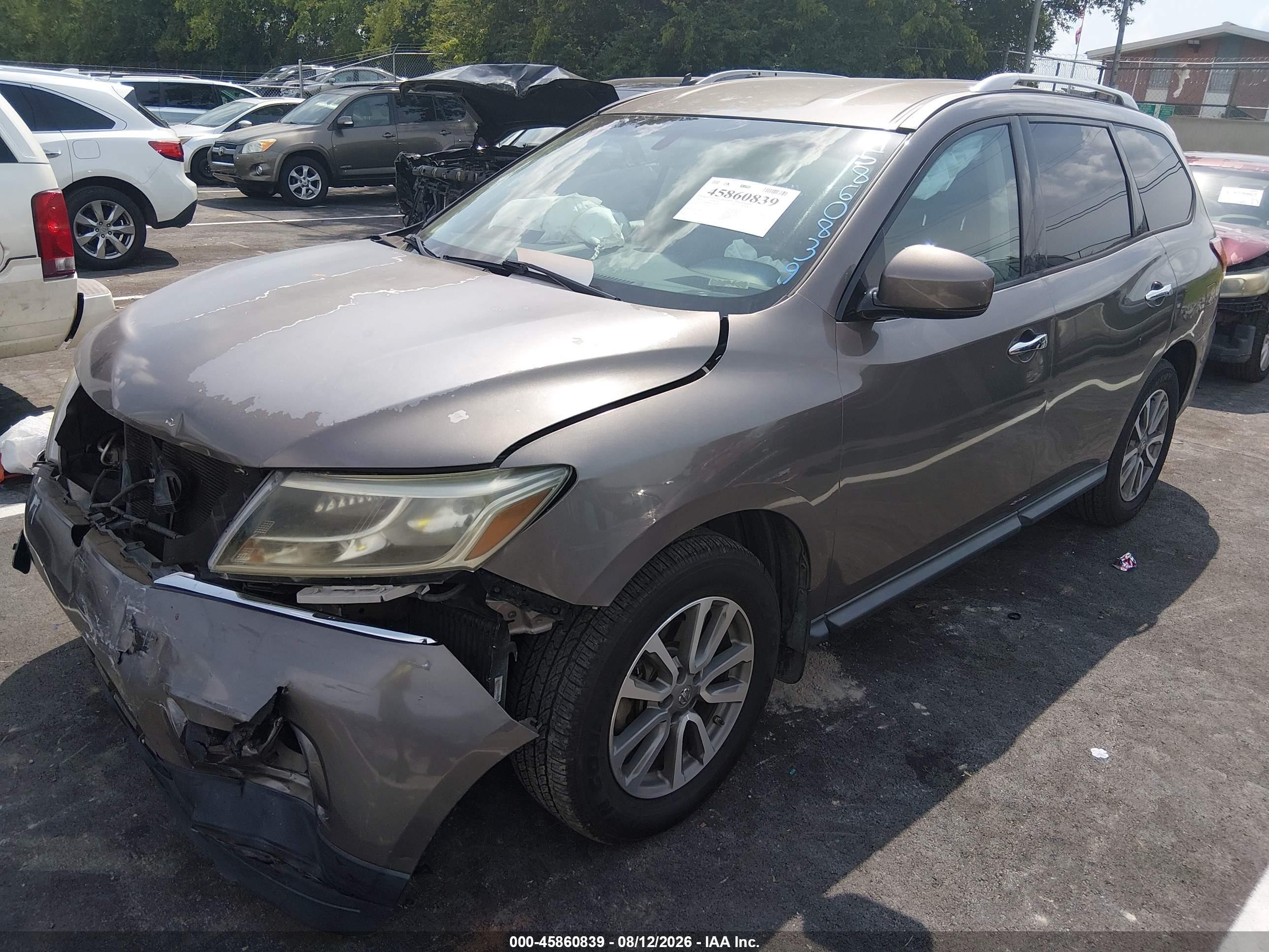 2014 Nissan Pathfinder Sv Желто-коричневый vin: 5N1AR2MM0EC693690