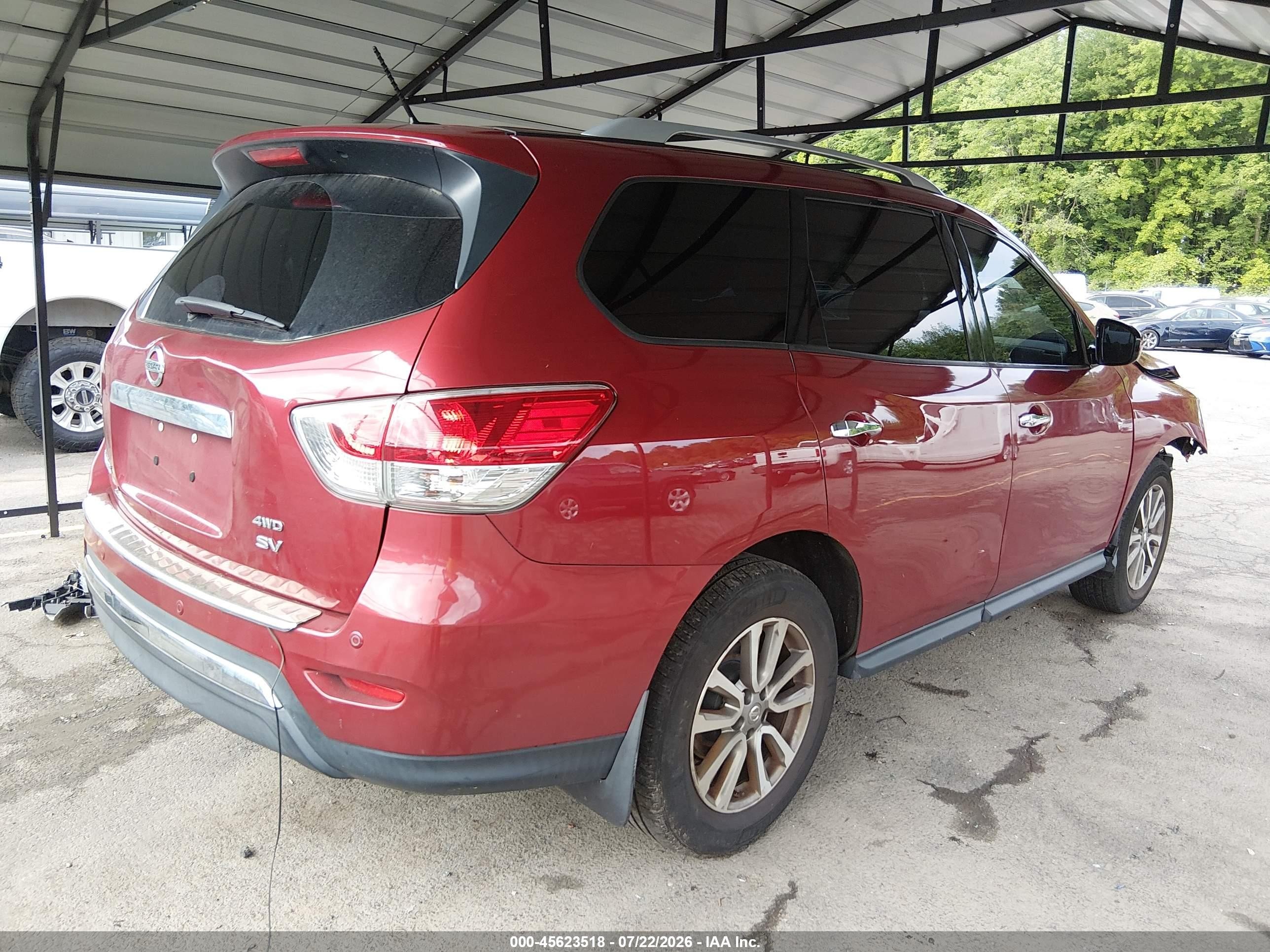 2014 Nissan Pathfinder Sv Красный vin: 5N1AR2MM0EC725344