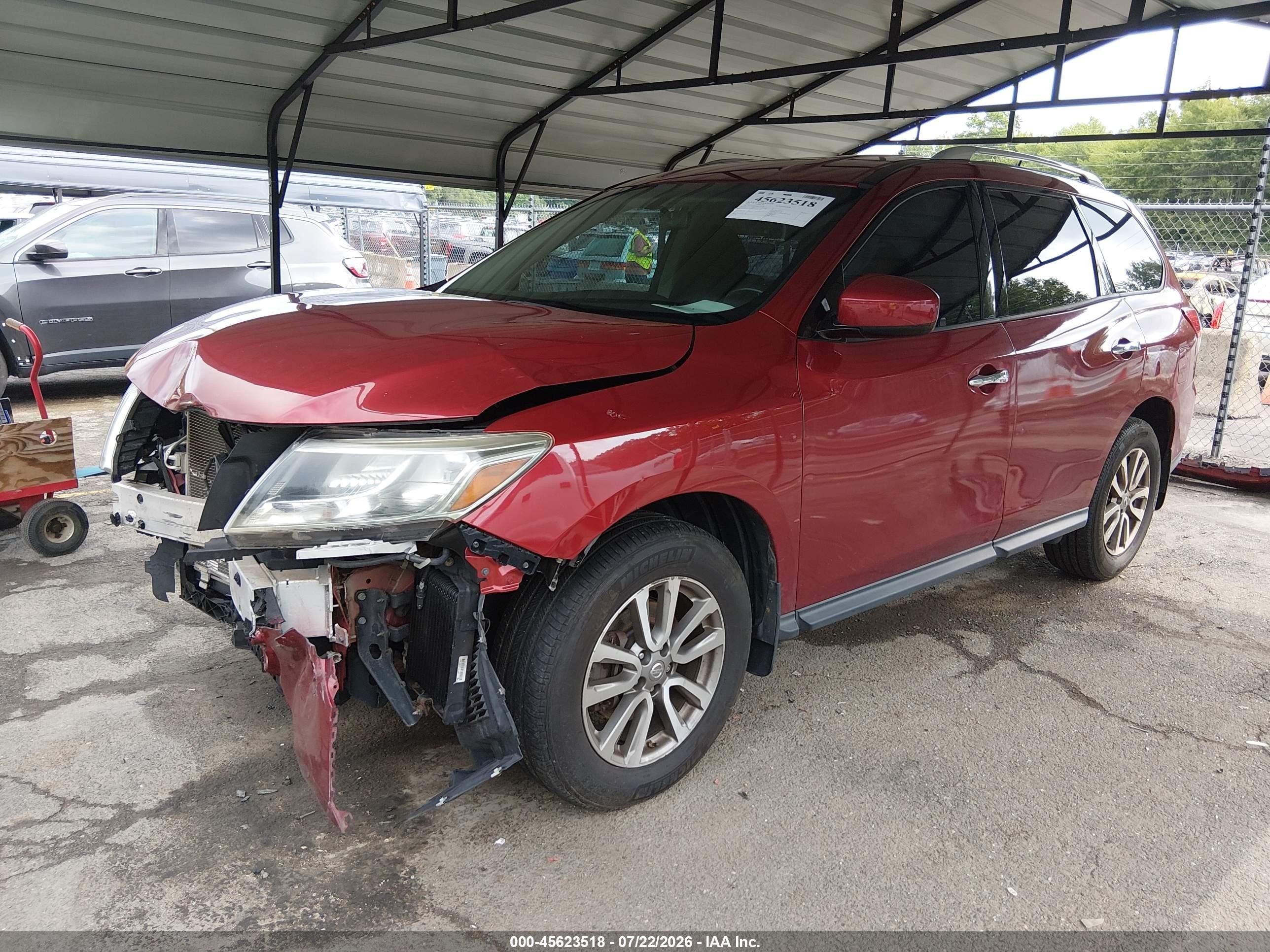 2014 Nissan Pathfinder Sv Красный vin: 5N1AR2MM0EC725344