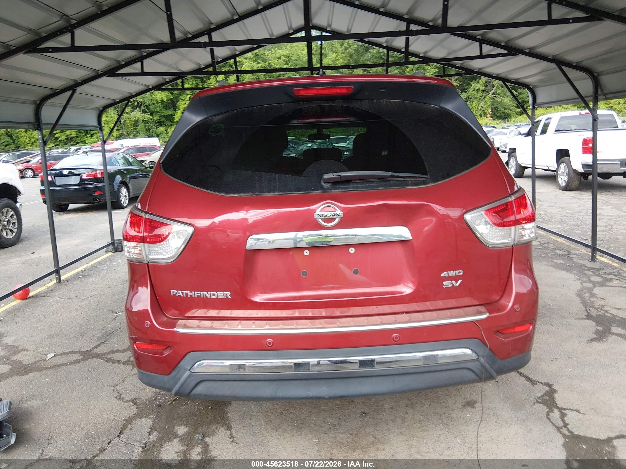 2014 Nissan Pathfinder Sv Красный vin: 5N1AR2MM0EC725344
