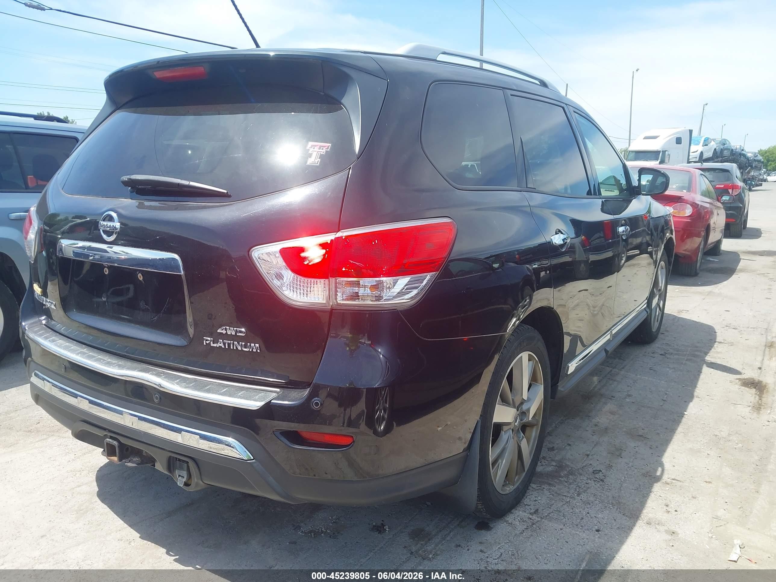 2015 Nissan Pathfinder Platinum Black vin: 5N1AR2MM0FC624628