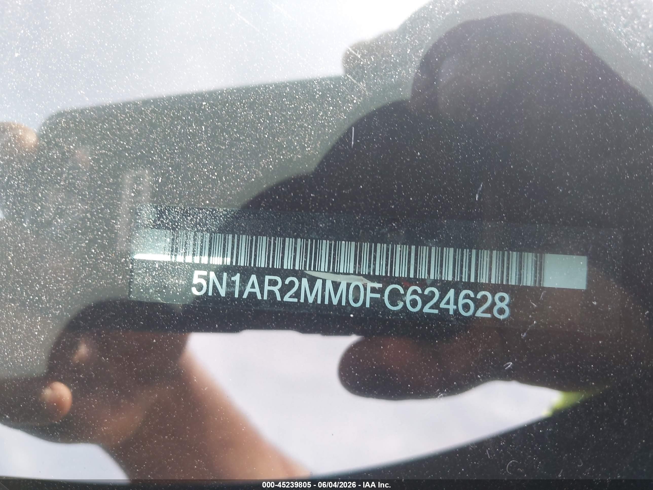 2015 Nissan Pathfinder Platinum Black vin: 5N1AR2MM0FC624628