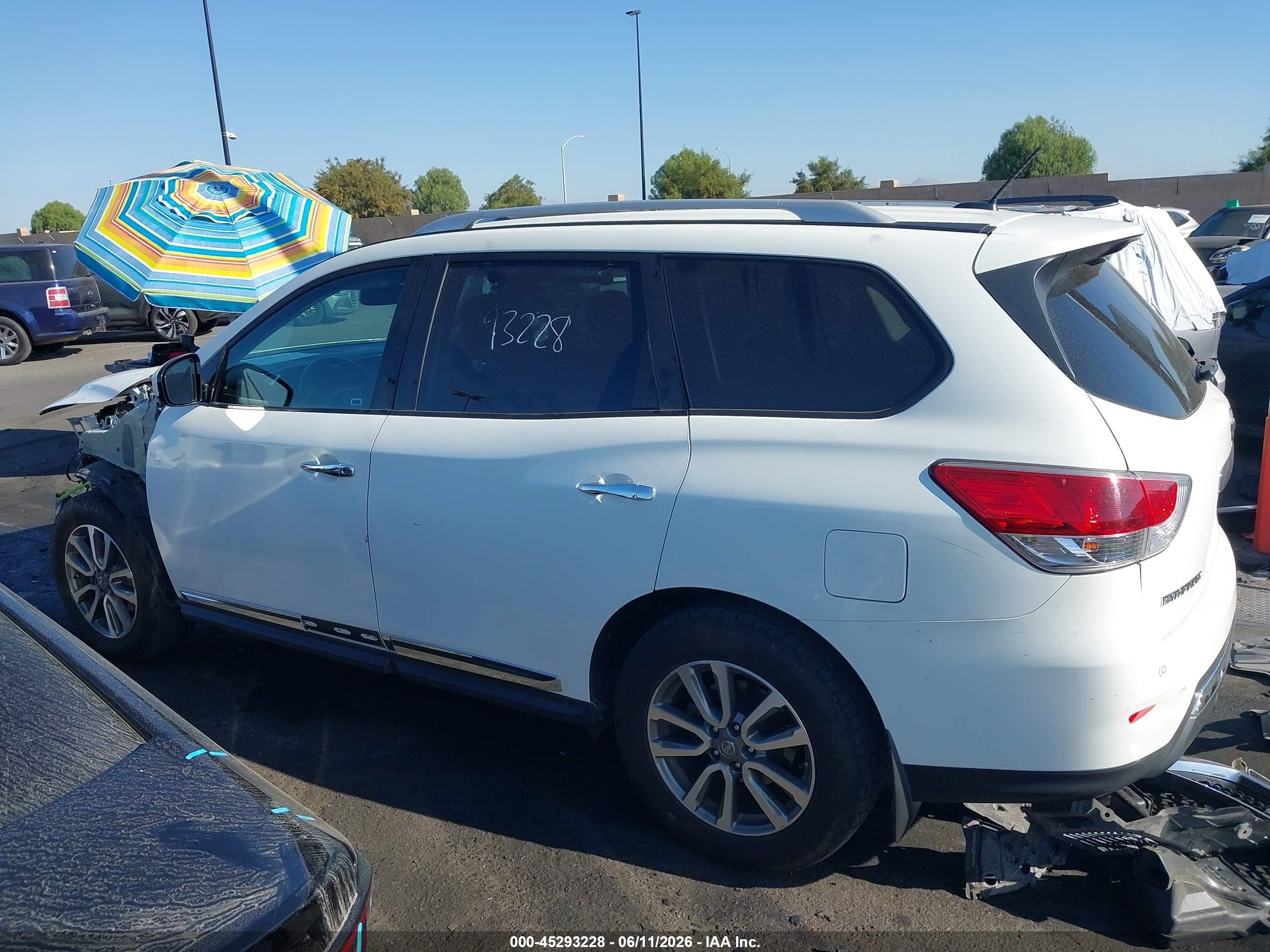 2015 Nissan Pathfinder Sl White vin: 5N1AR2MM0FC661632