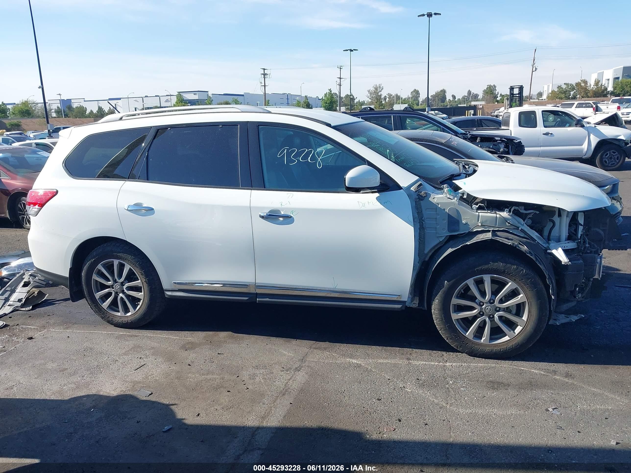 2015 Nissan Pathfinder Sl White vin: 5N1AR2MM0FC661632