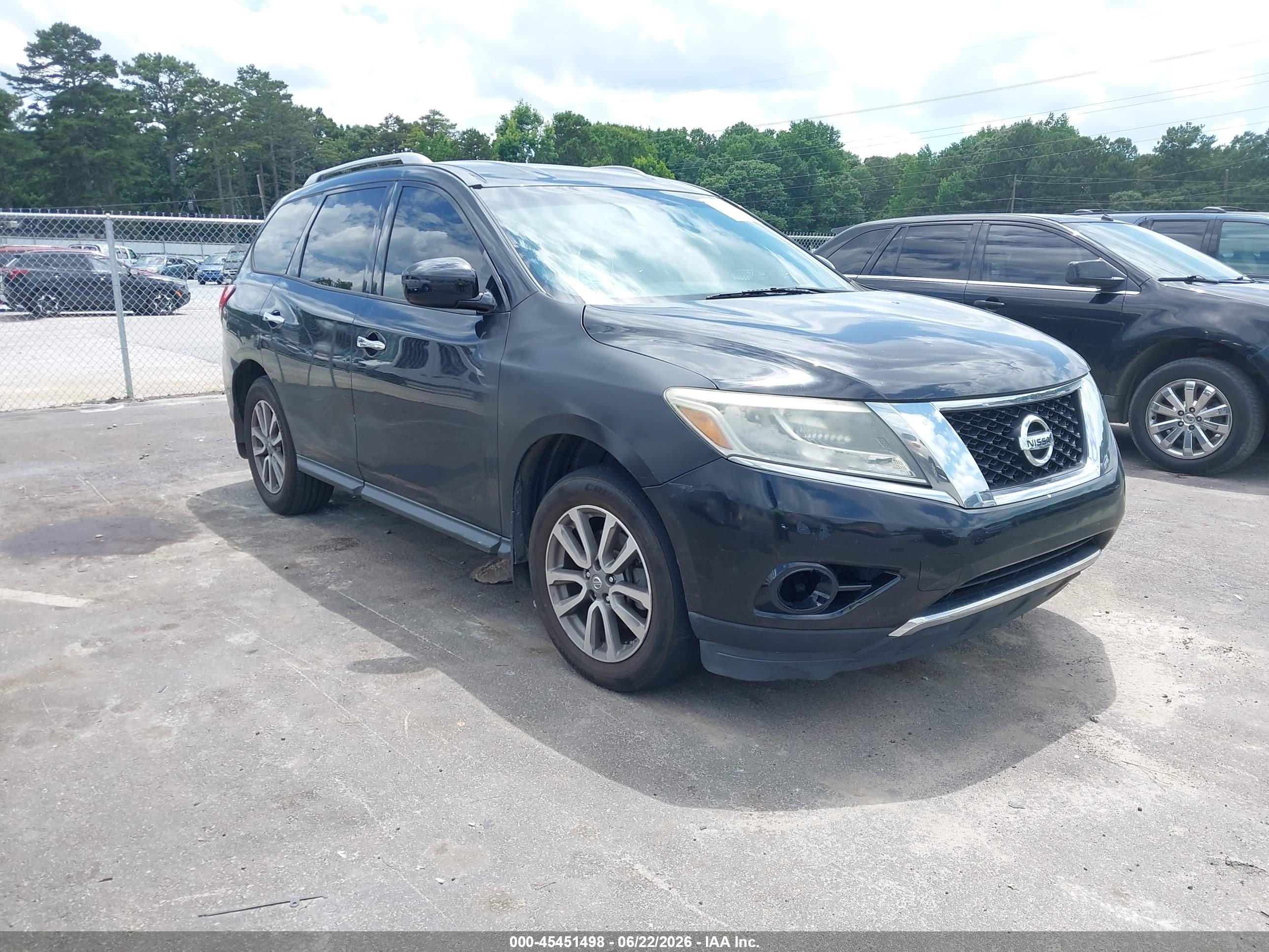 2015 Nissan Pathfinder S Black vin: 5N1AR2MM0FC722462