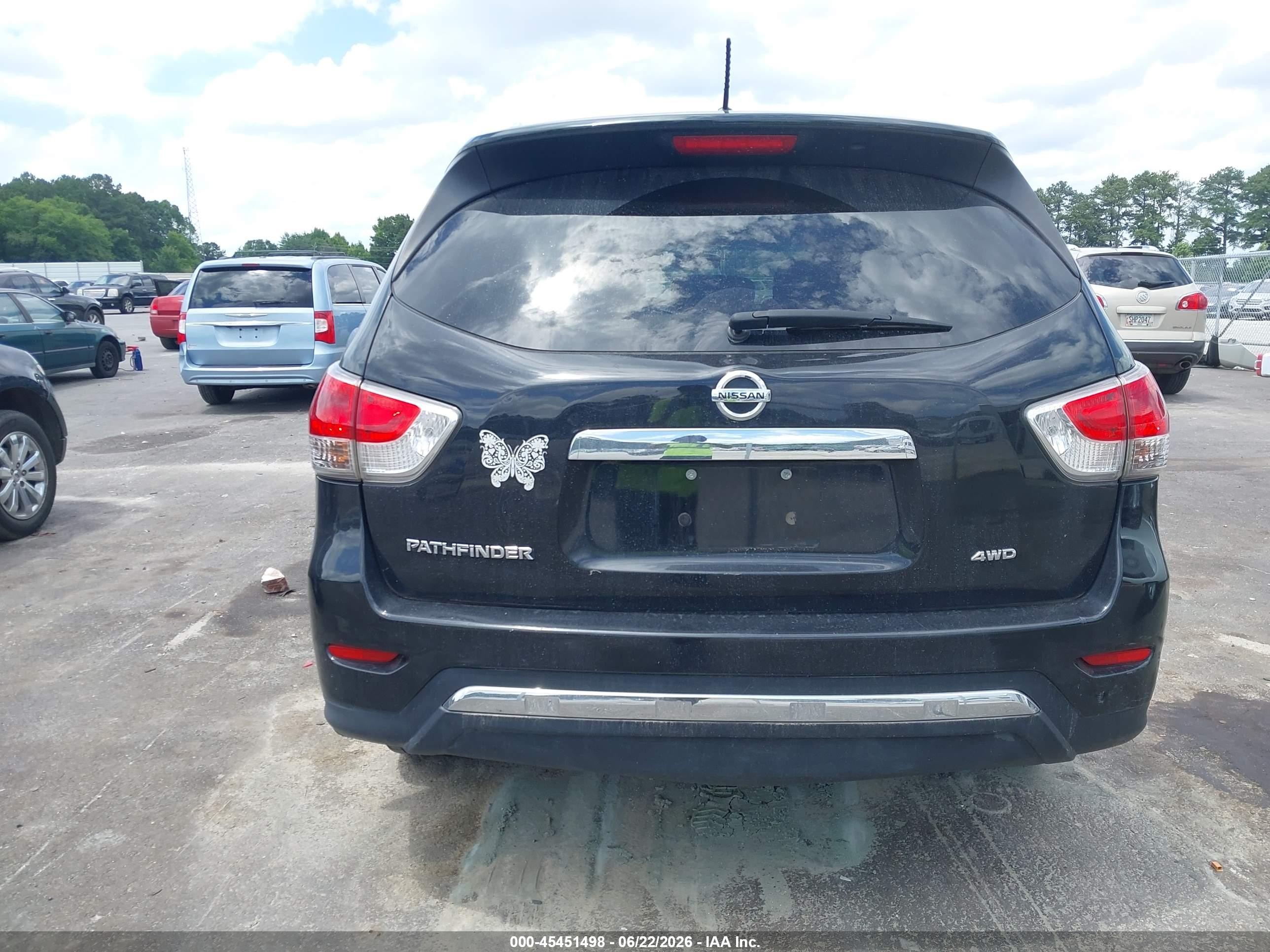 2015 Nissan Pathfinder S Black vin: 5N1AR2MM0FC722462