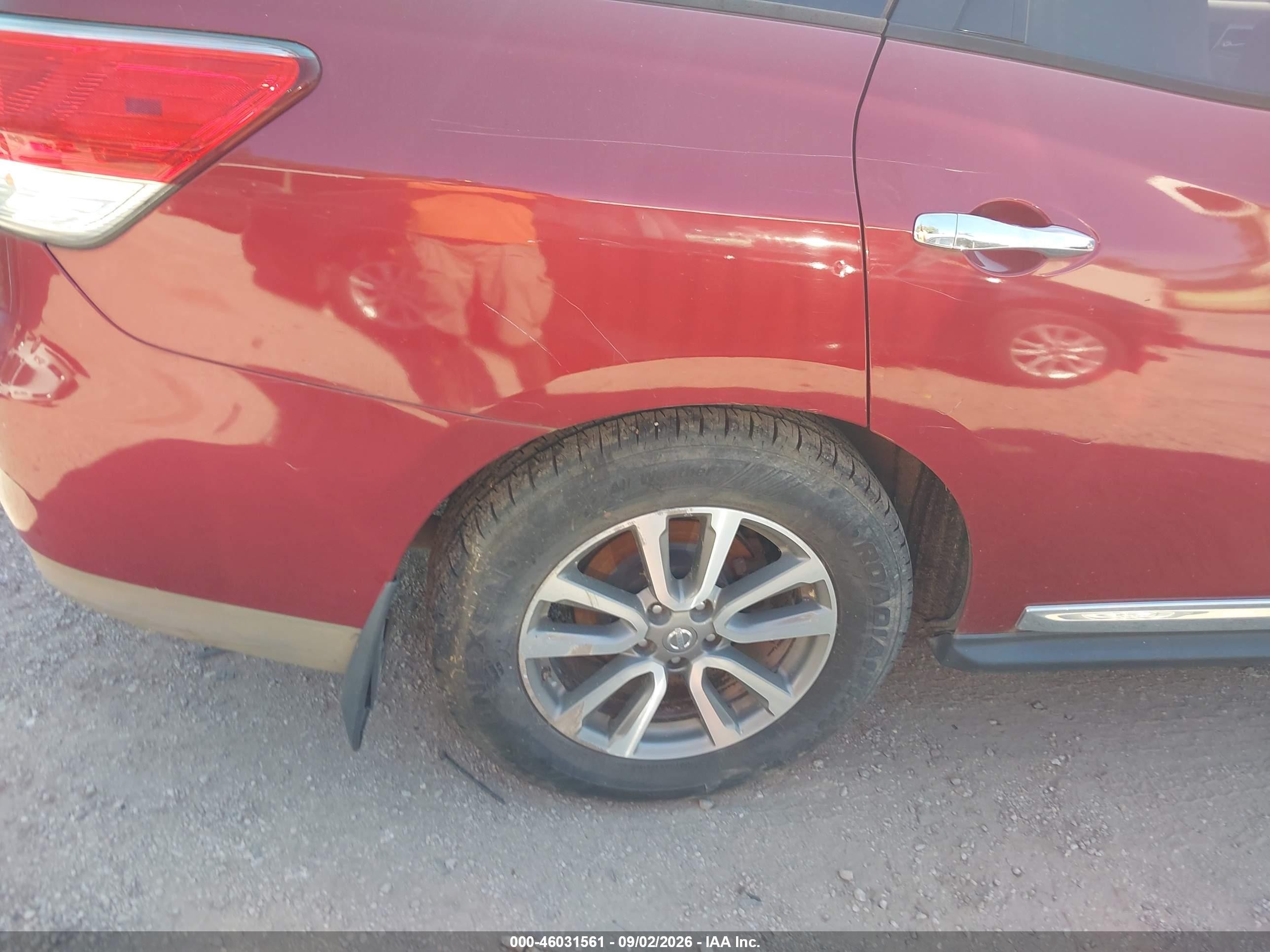 2013 Nissan Pathfinder Sl Red vin: 5N1AR2MM1DC621704