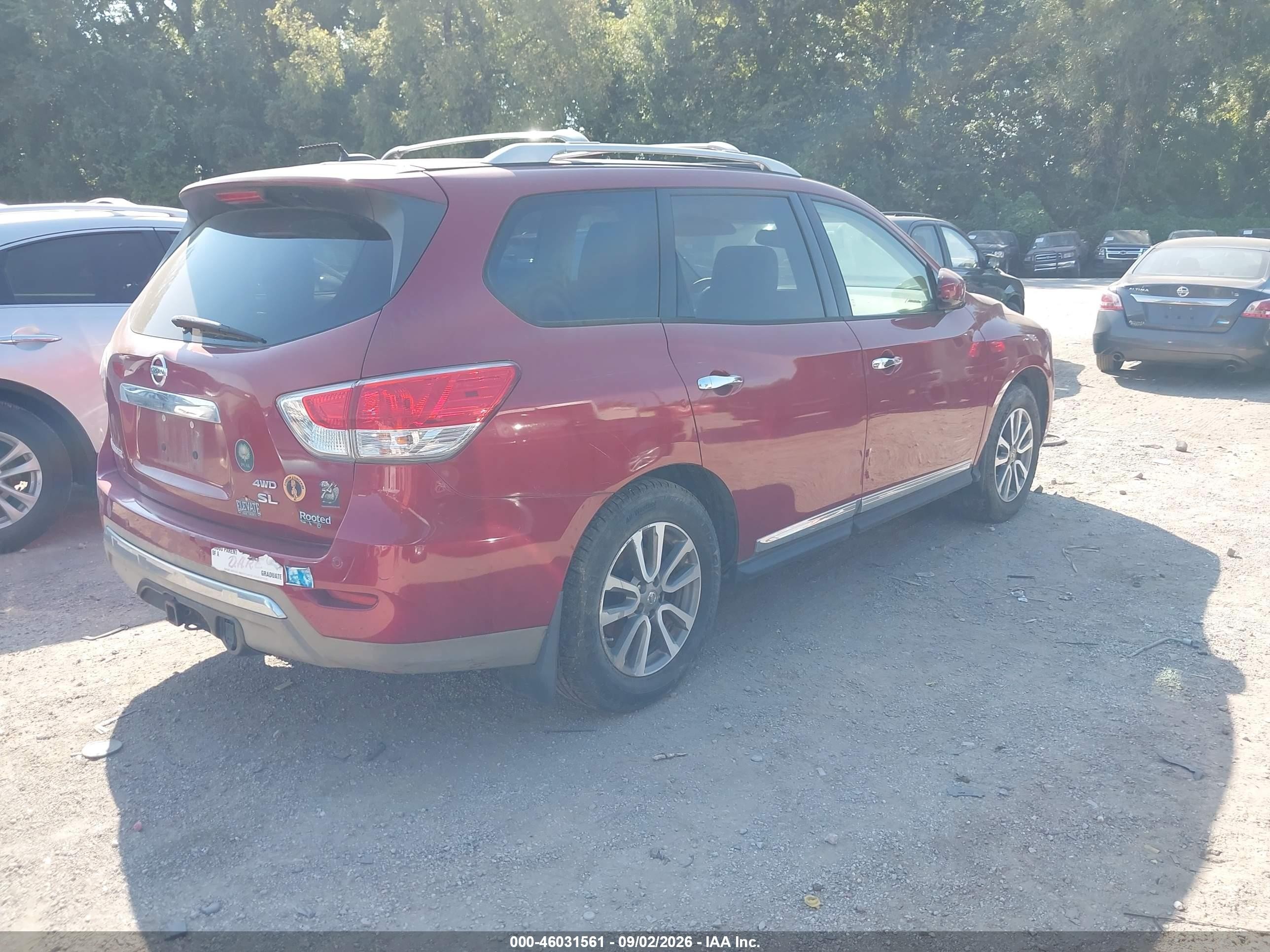 2013 Nissan Pathfinder Sl Red vin: 5N1AR2MM1DC621704