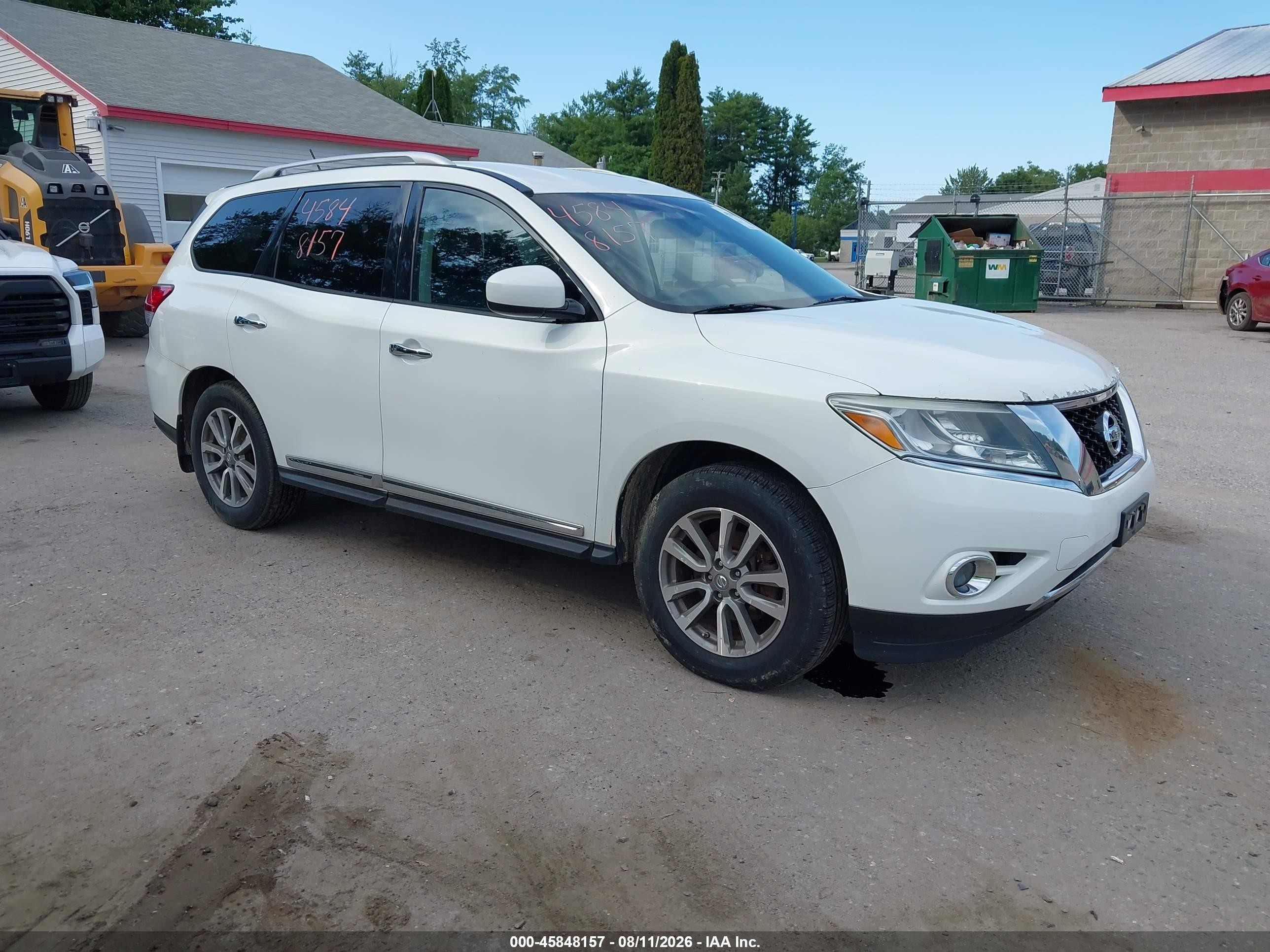 2013 Nissan Pathfinder Sl White vin: 5N1AR2MM1DC632024
