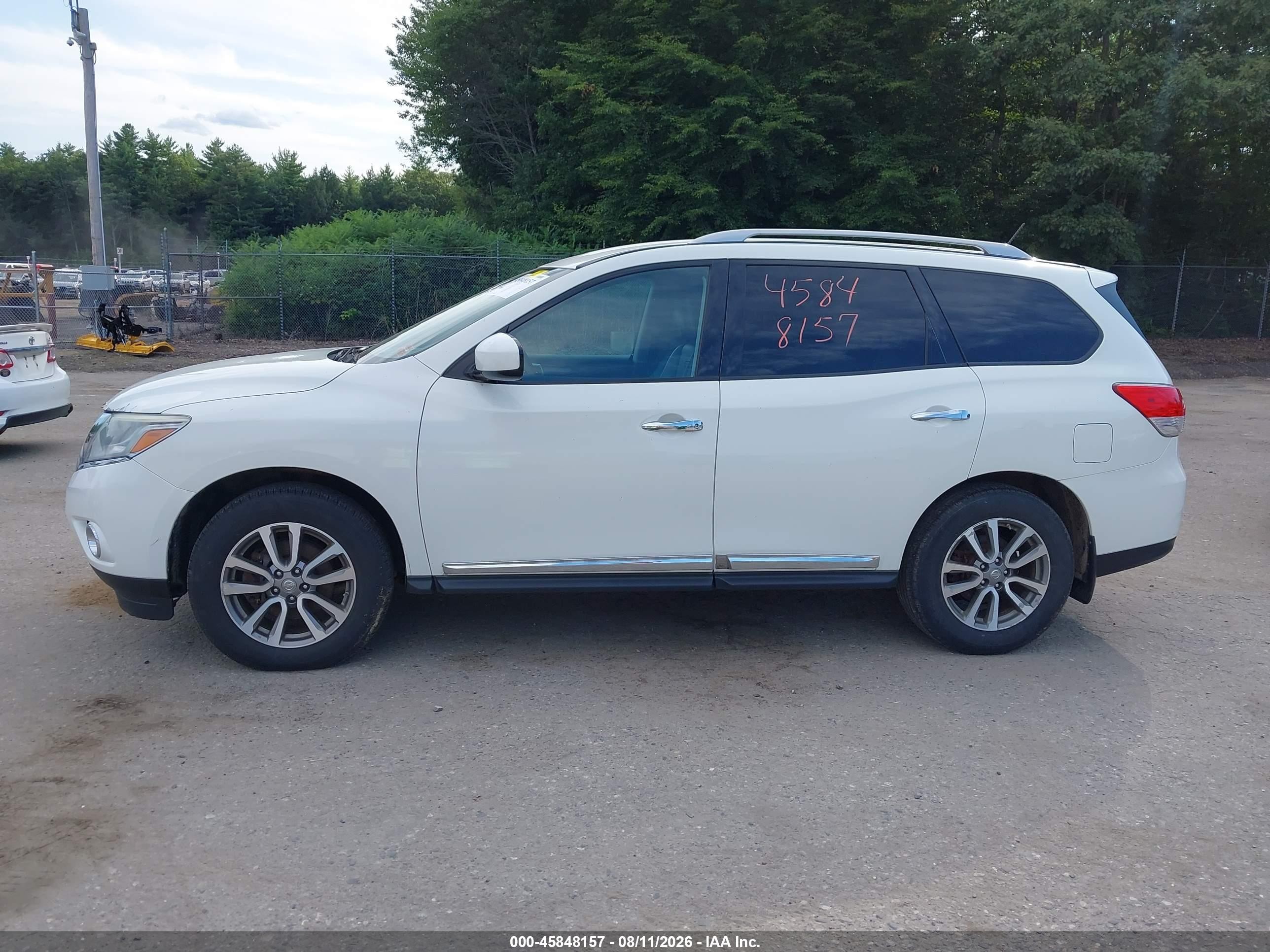 2013 Nissan Pathfinder Sl White vin: 5N1AR2MM1DC632024
