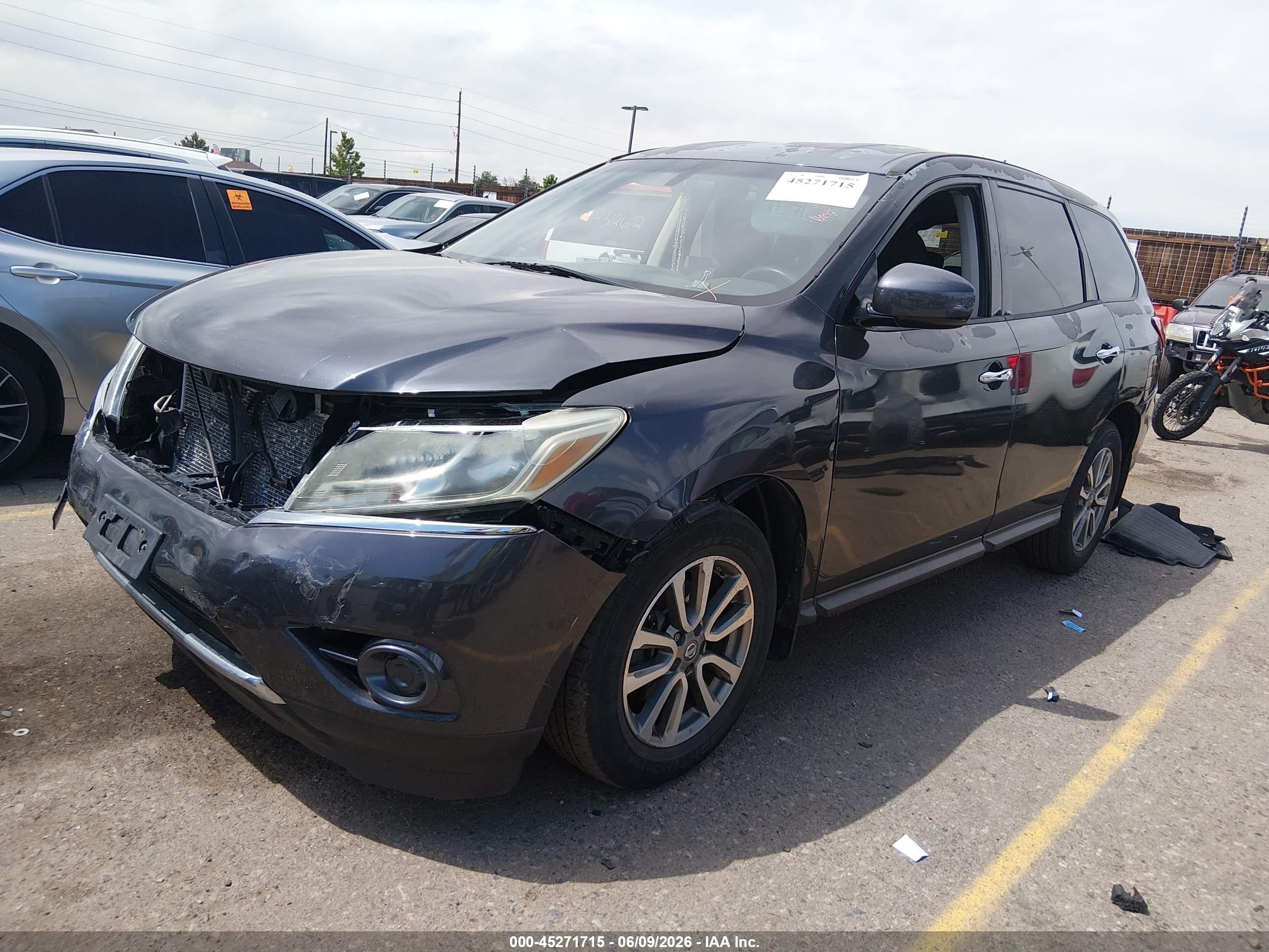 2013 Nissan Pathfinder S Gray vin: 5N1AR2MM1DC641404