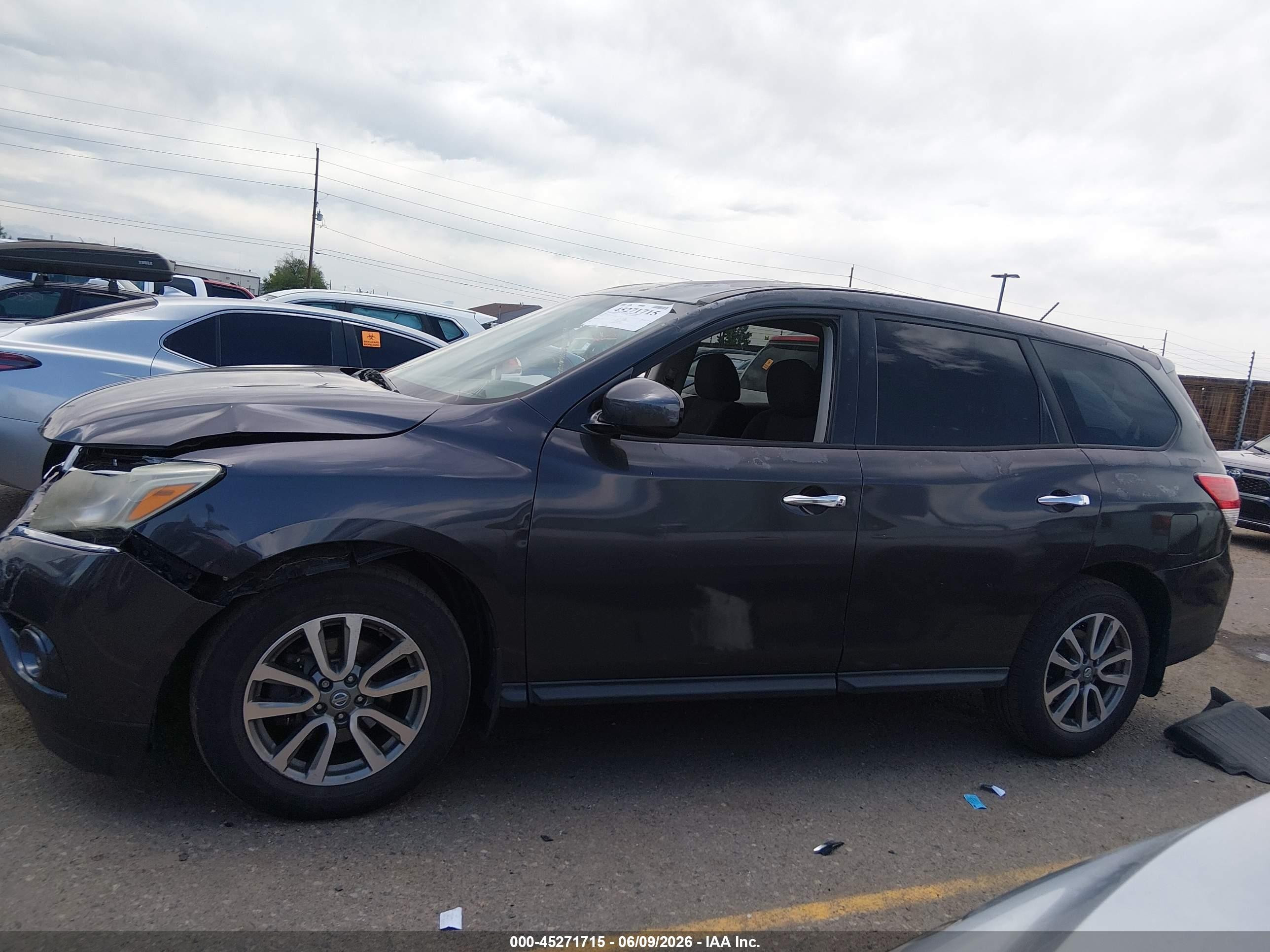 2013 Nissan Pathfinder S Gray vin: 5N1AR2MM1DC641404