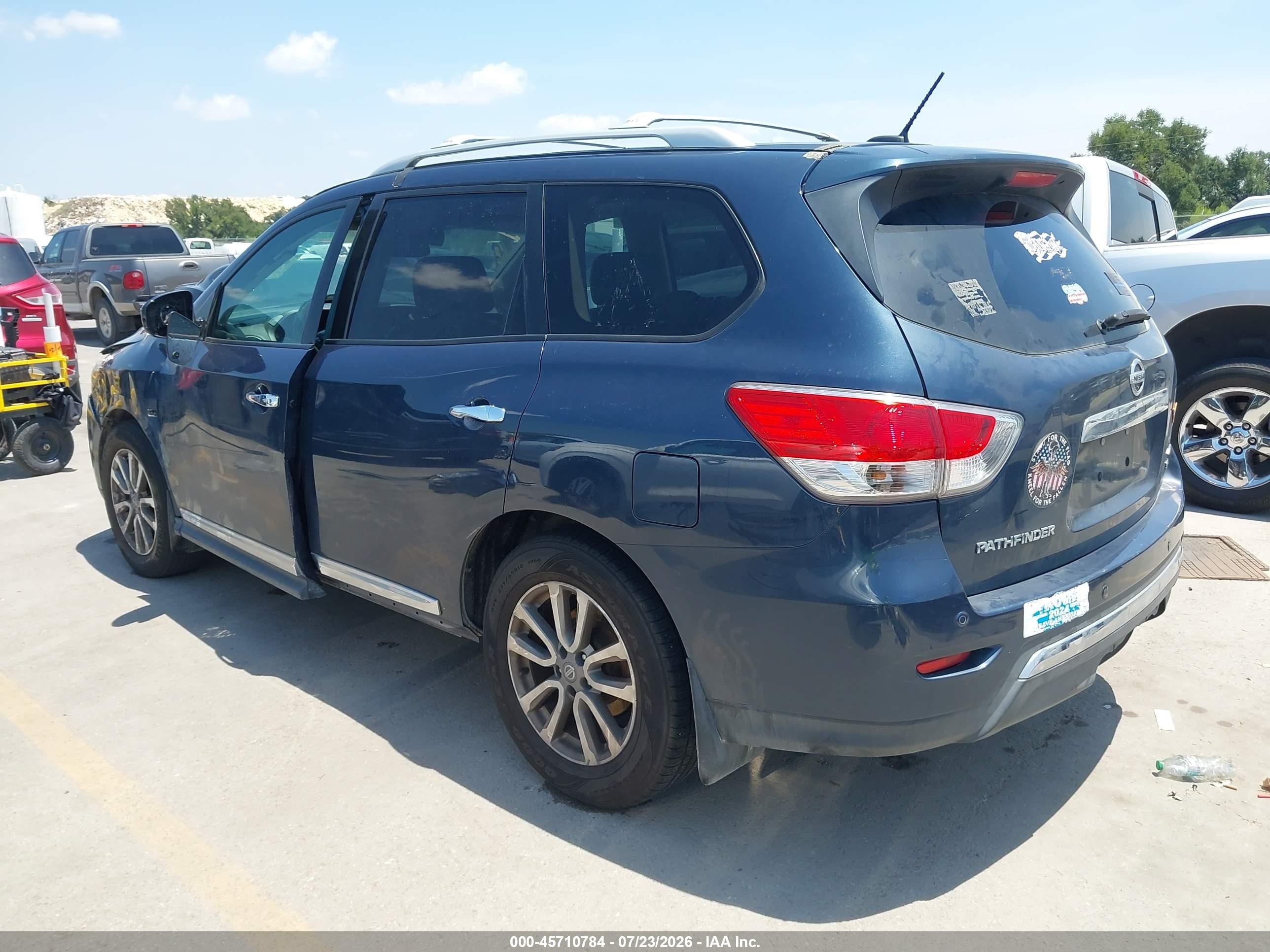 2014 Nissan Pathfinder Sl Blue vin: 5N1AR2MM1EC614298