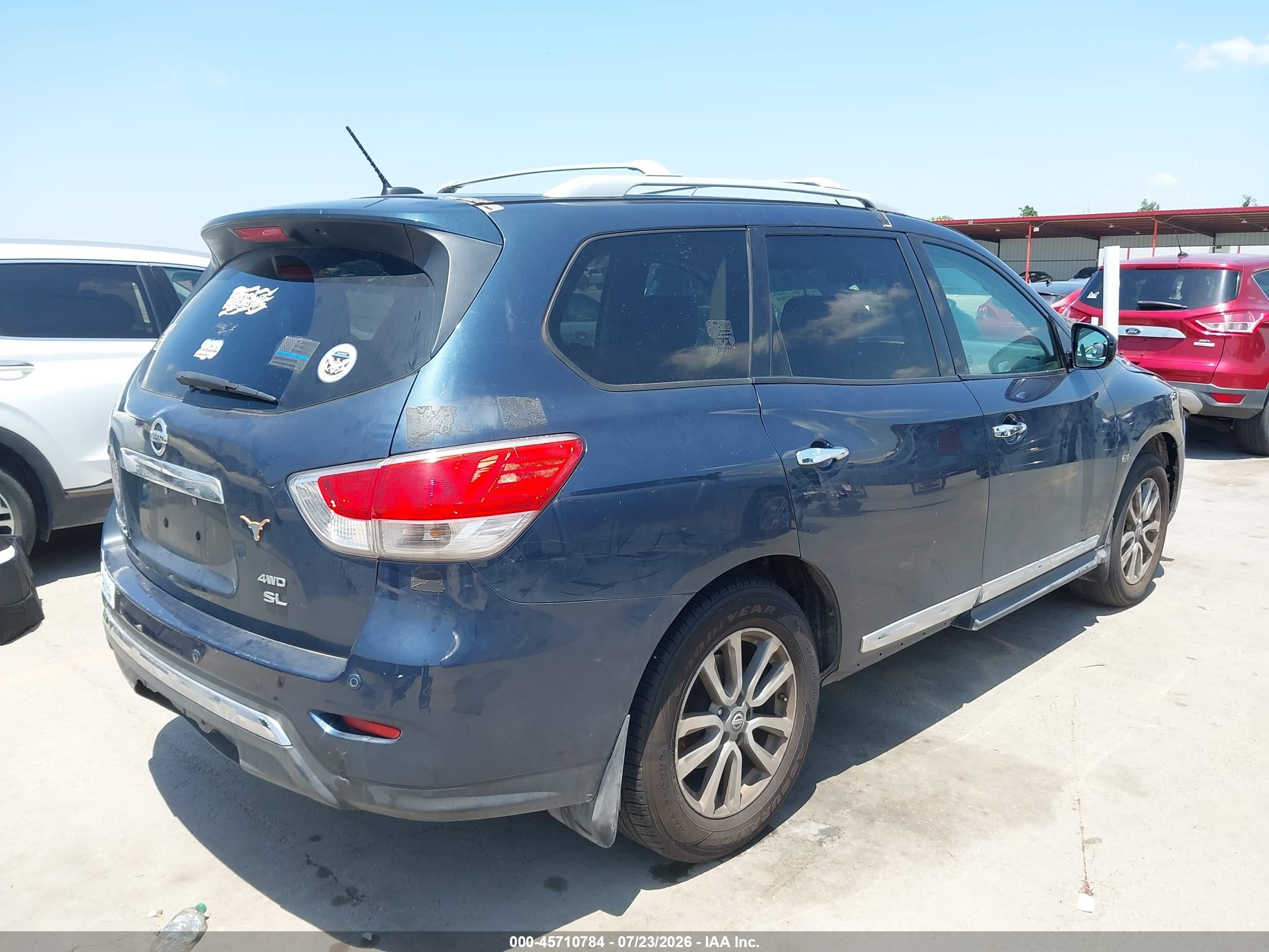 2014 Nissan Pathfinder Sl Blue vin: 5N1AR2MM1EC614298