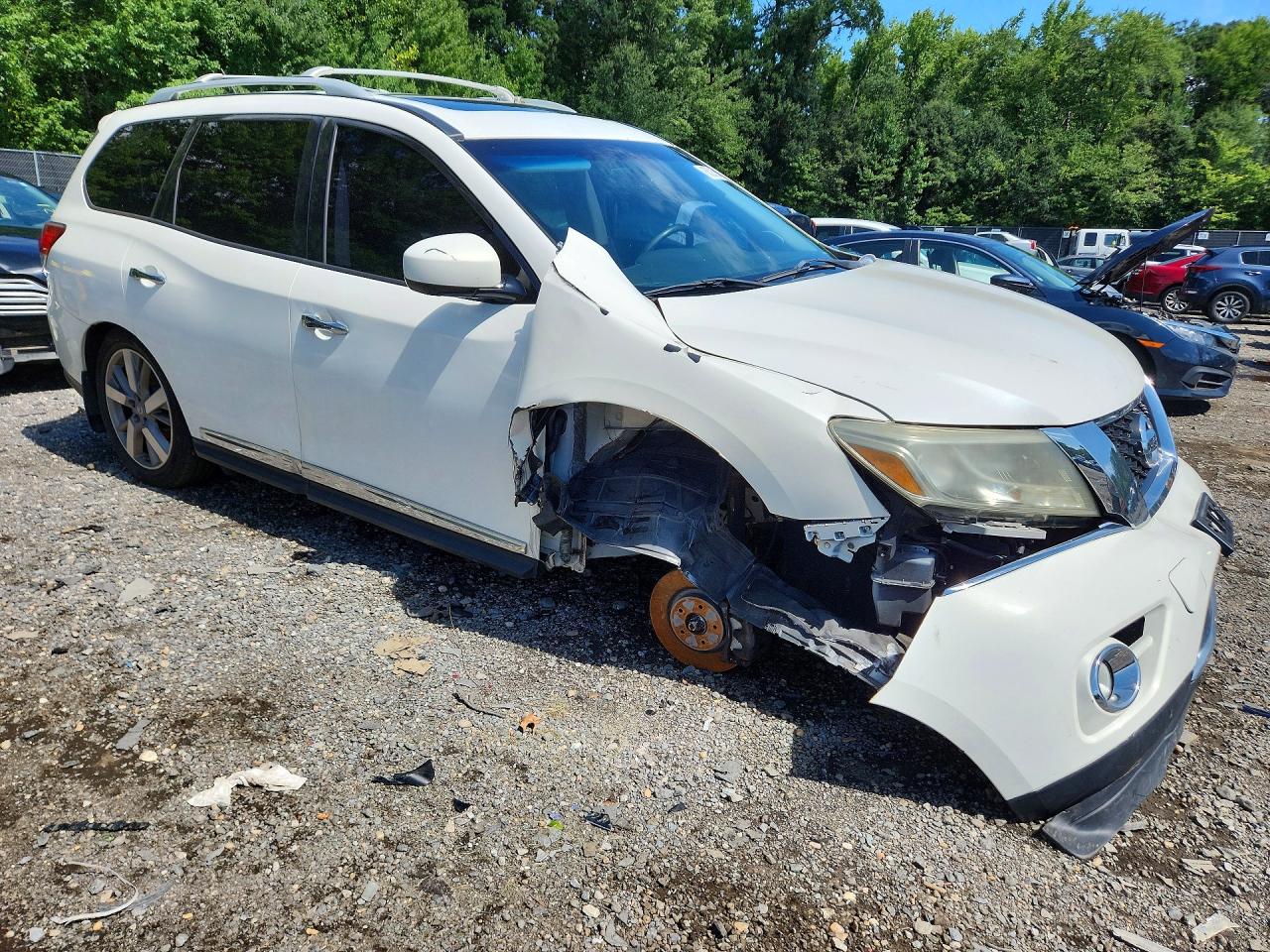 2014 Nissan Pathfinder S White vin: 5N1AR2MM1EC687333