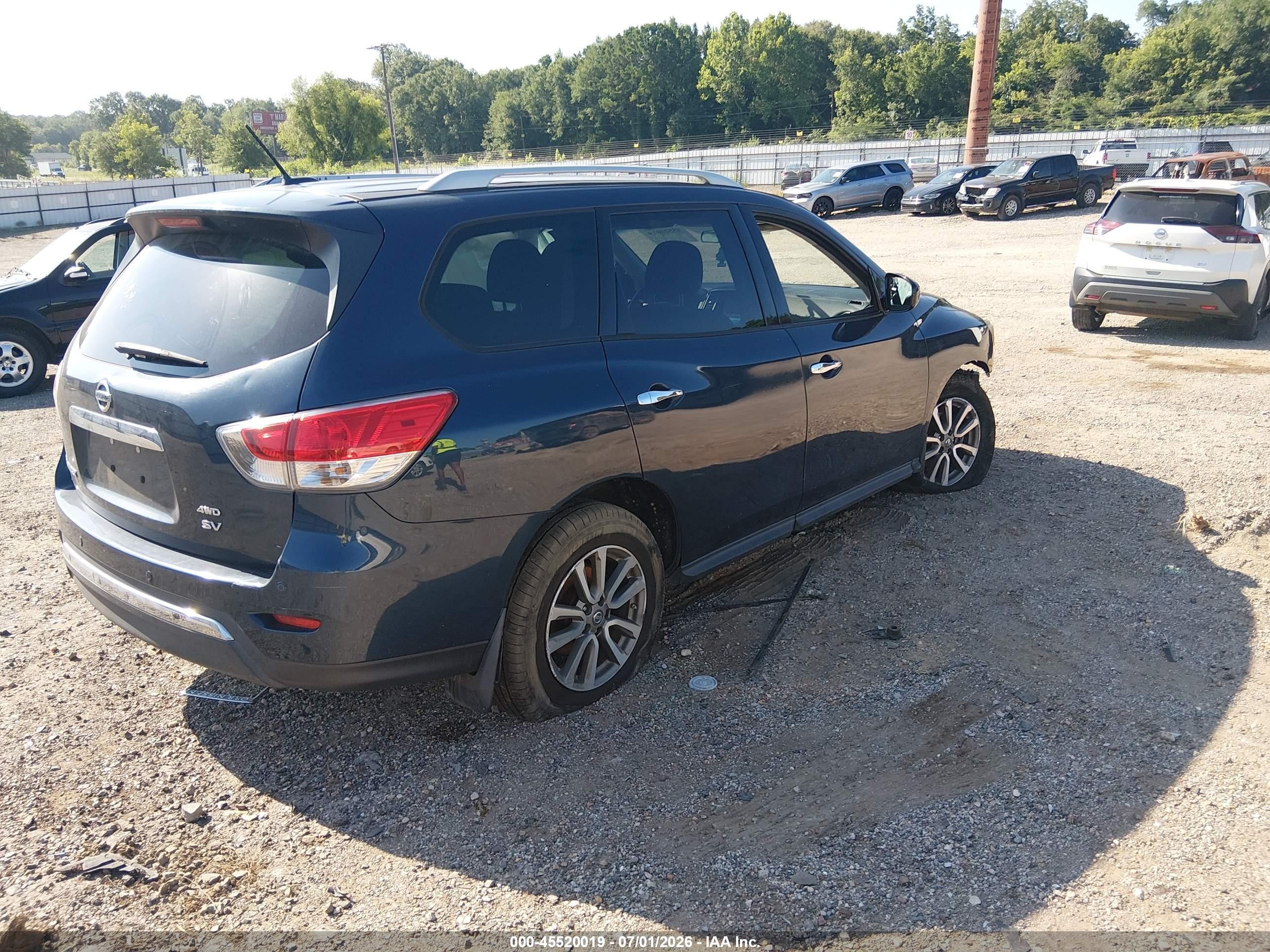 2014 Nissan Pathfinder Sv Dark Blue vin: 5N1AR2MM1EC712487
