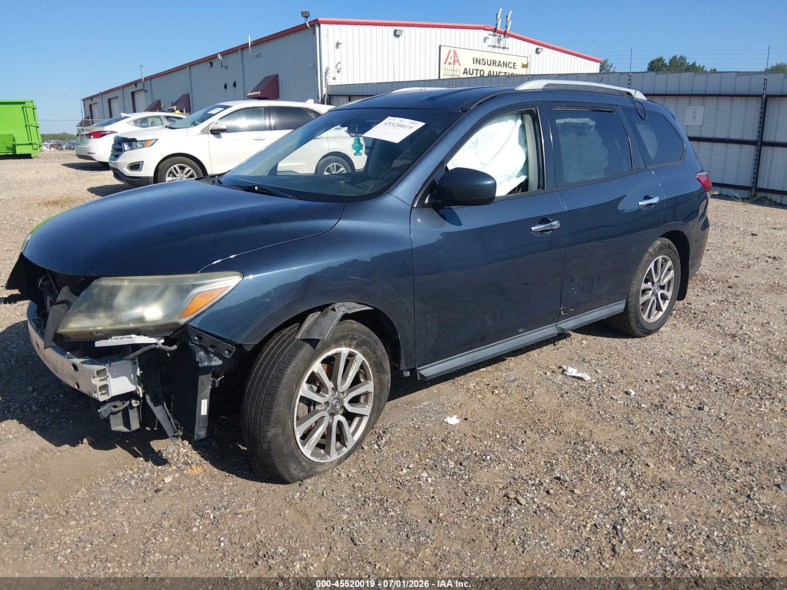 2014 Nissan Pathfinder Sv Dark Blue vin: 5N1AR2MM1EC712487