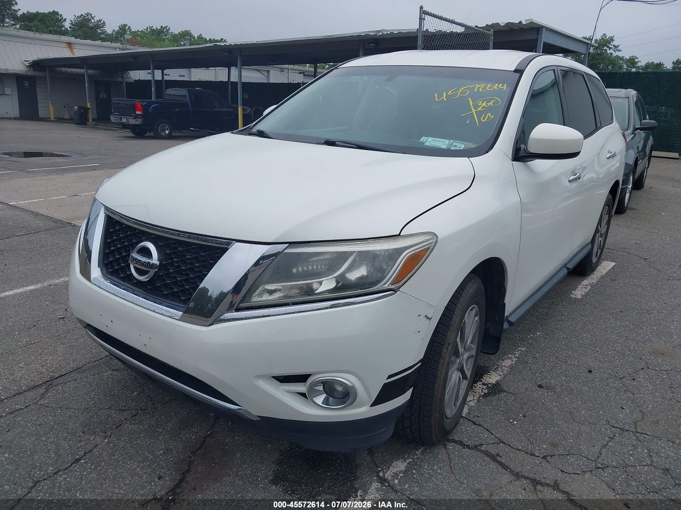 2014 Nissan Pathfinder S White vin: 5N1AR2MM1EC714952