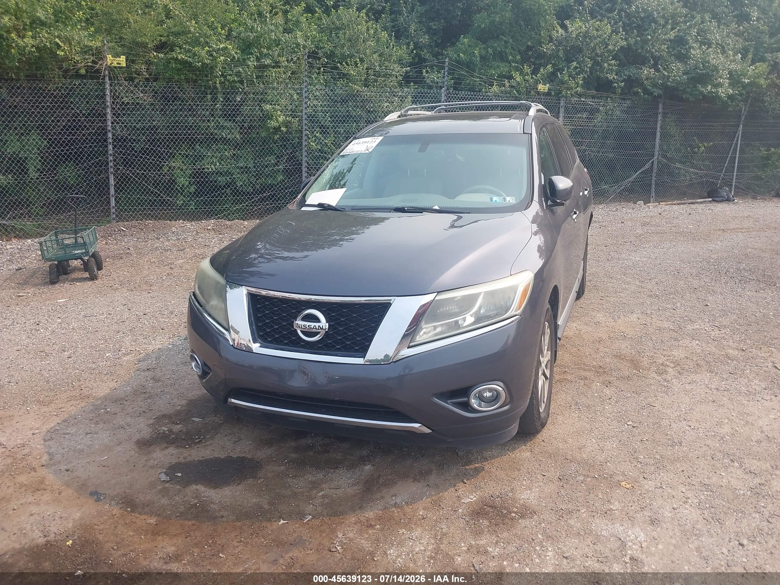 2014 Nissan Pathfinder Sl Gray vin: 5N1AR2MM1EC721805