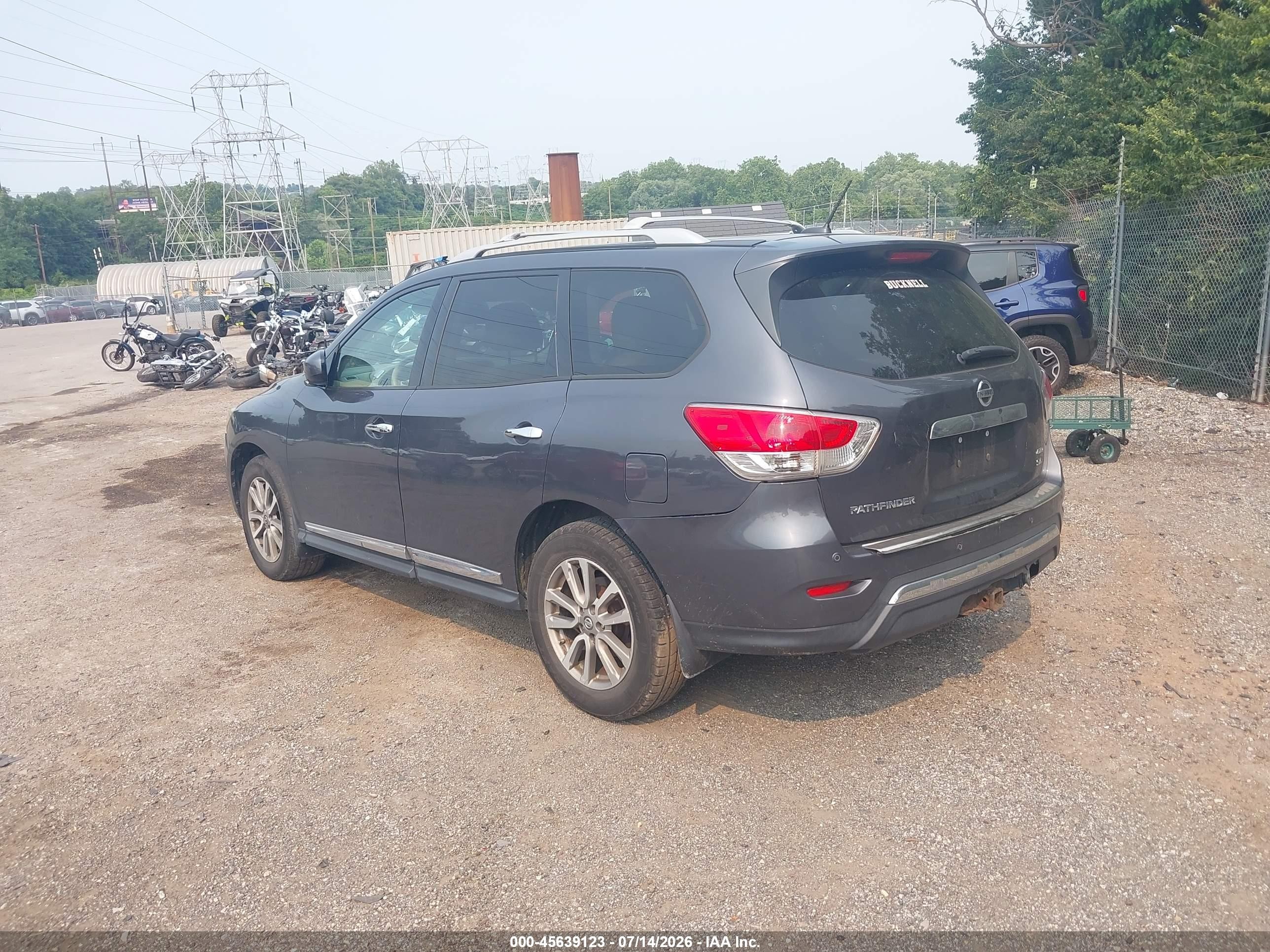 2014 Nissan Pathfinder Sl Gray vin: 5N1AR2MM1EC721805