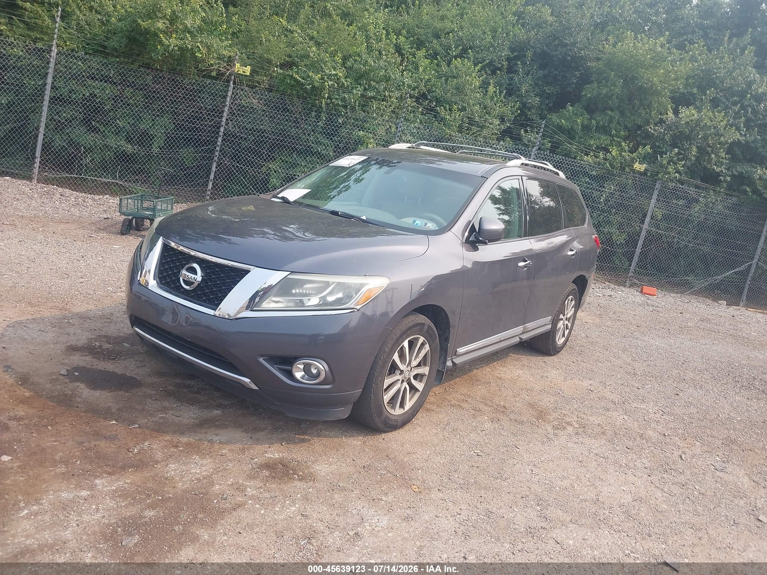 2014 Nissan Pathfinder Sl Gray vin: 5N1AR2MM1EC721805
