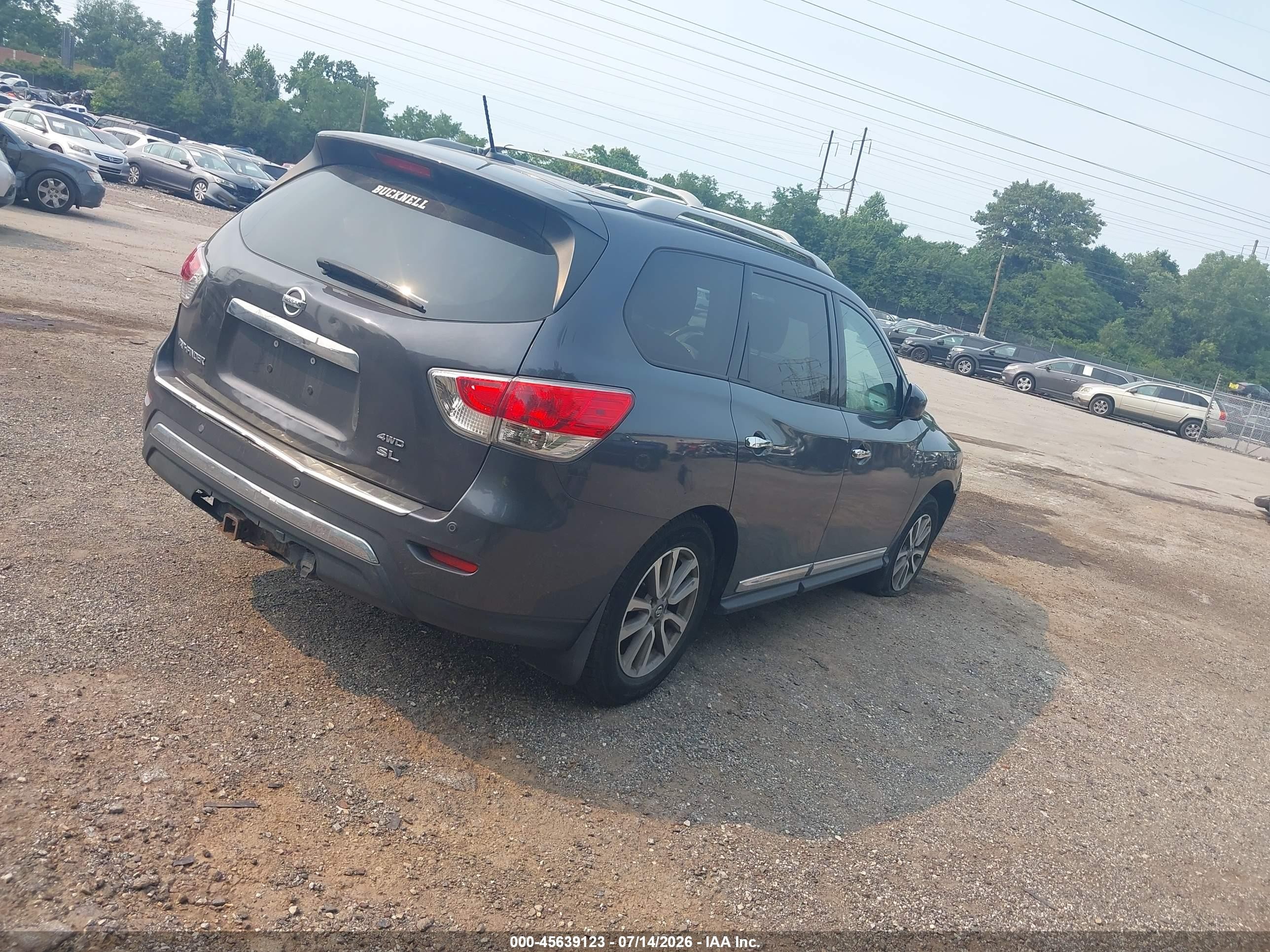 2014 Nissan Pathfinder Sl Gray vin: 5N1AR2MM1EC721805