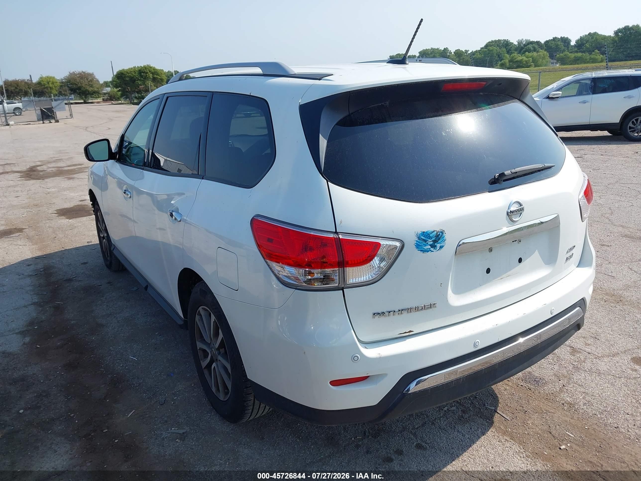 2015 Nissan Pathfinder Platinum/s/sl/sv White vin: 5N1AR2MM1FC656665