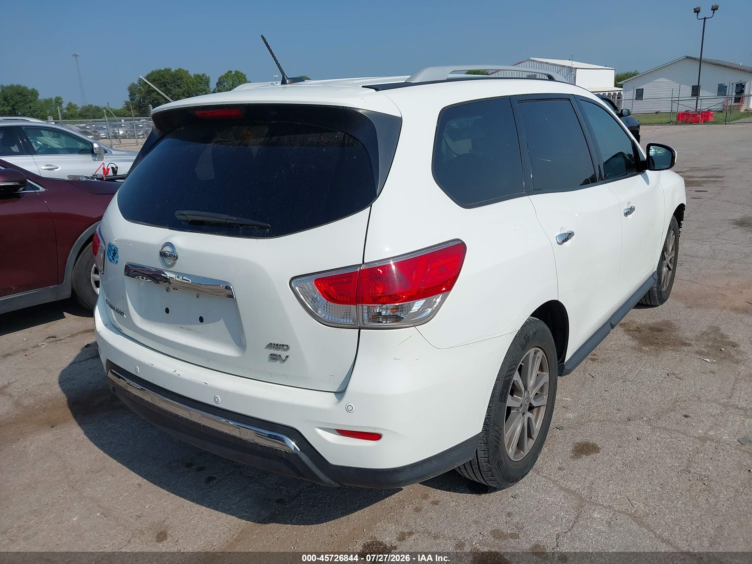 2015 Nissan Pathfinder Platinum/s/sl/sv White vin: 5N1AR2MM1FC656665