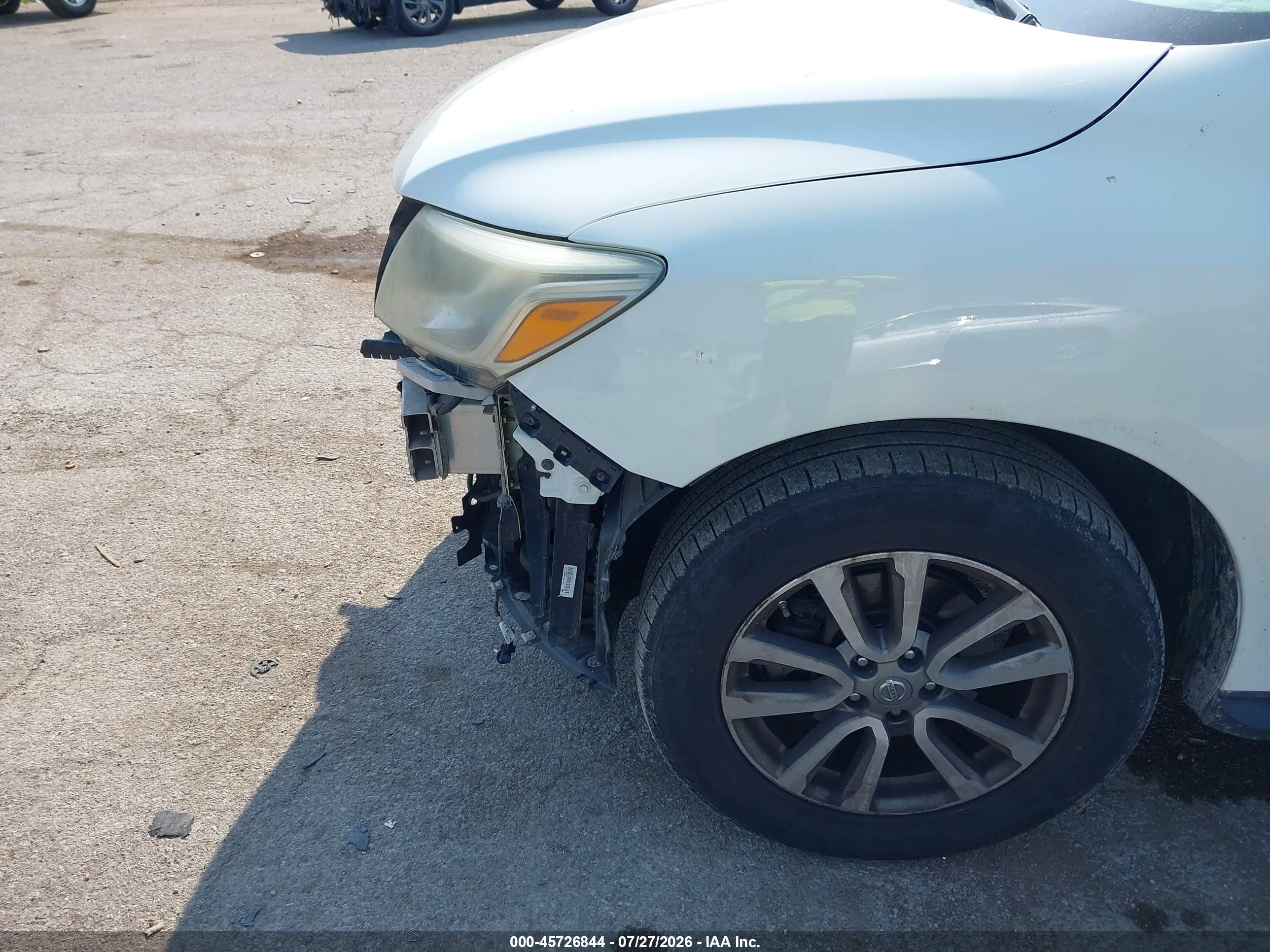 2015 Nissan Pathfinder Platinum/s/sl/sv White vin: 5N1AR2MM1FC656665