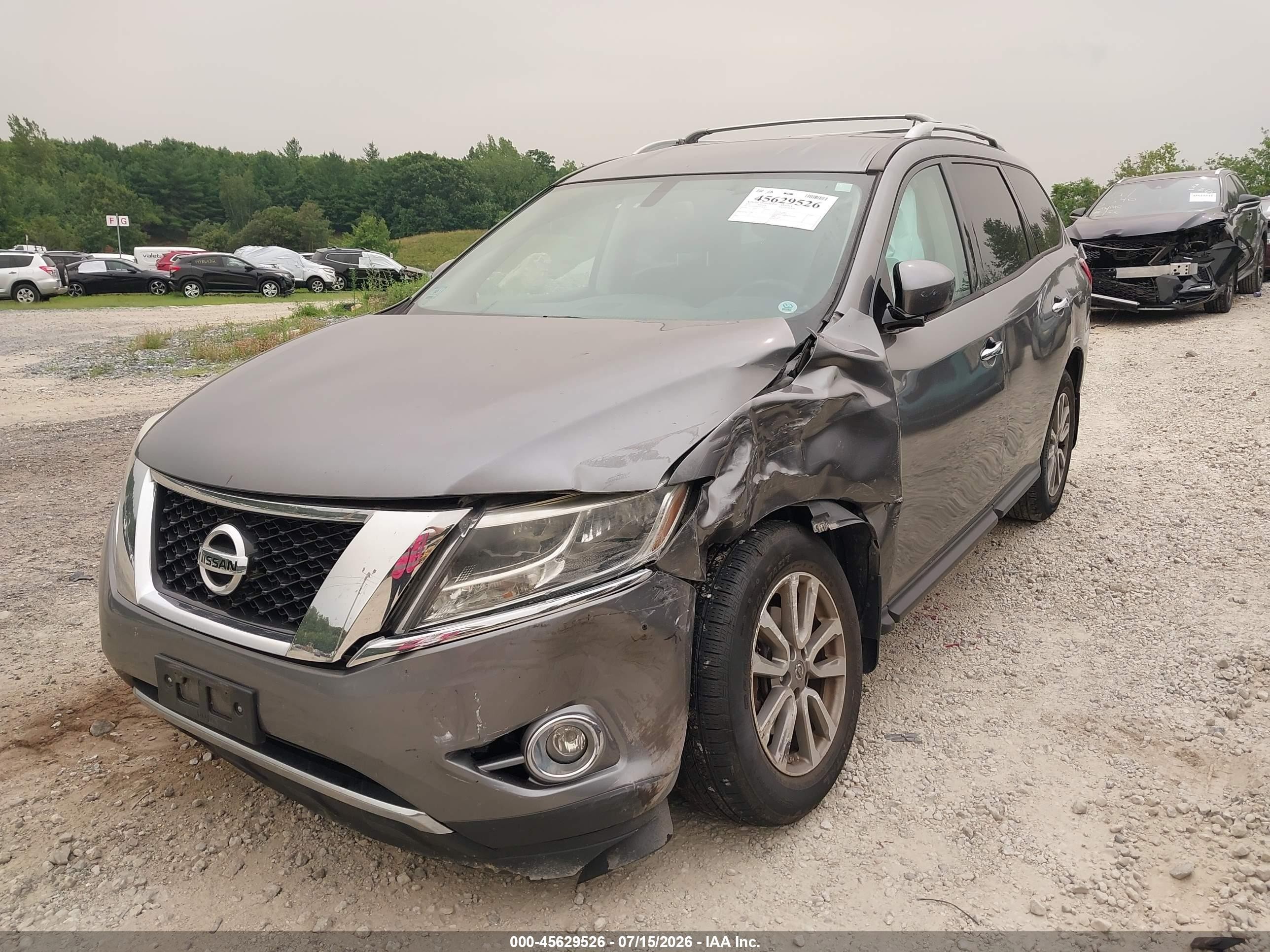 2015 Nissan Pathfinder Sv Gray vin: 5N1AR2MM1FC687611