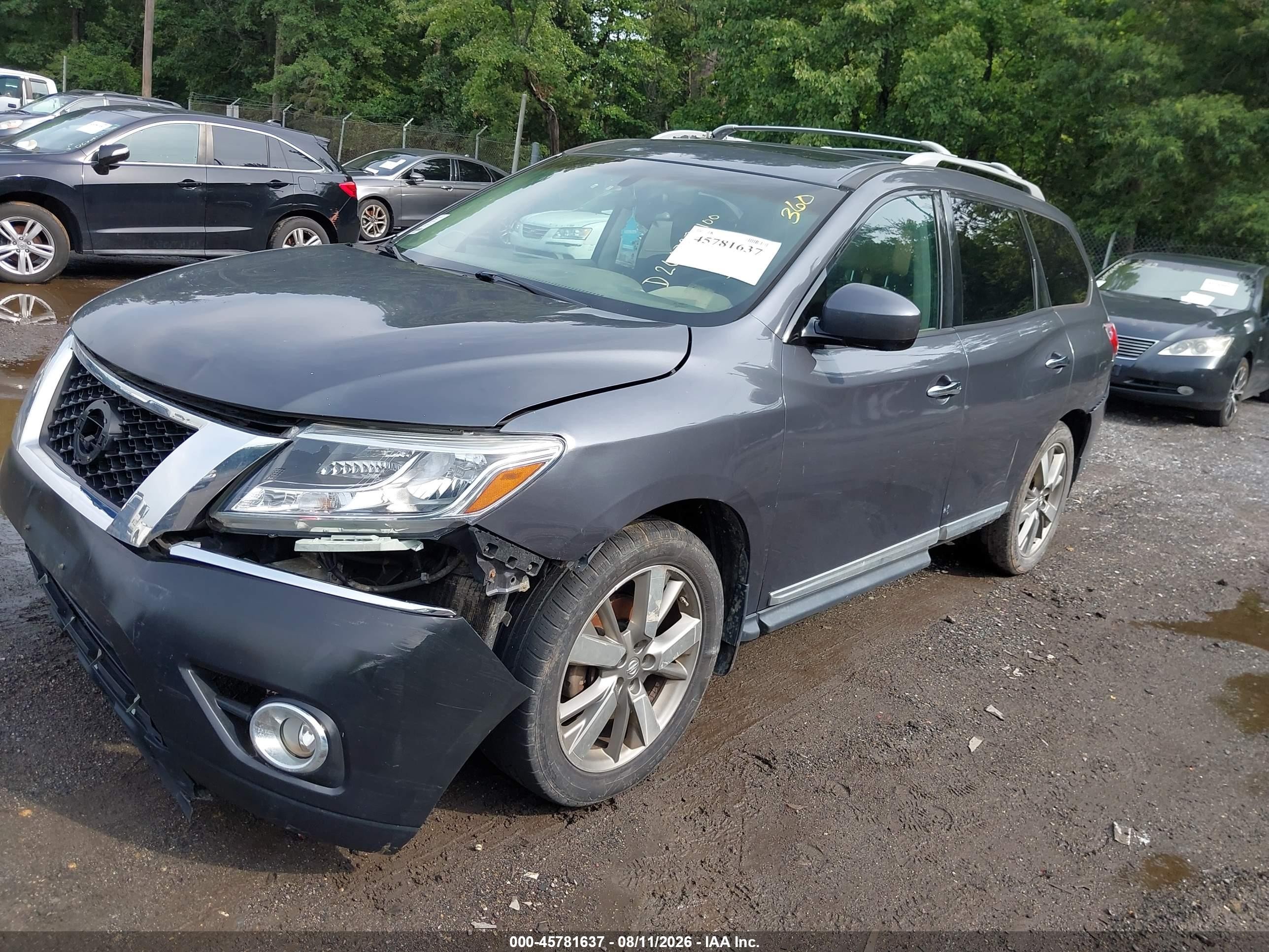 2013 Nissan Pathfinder Platinum Gray vin: 5N1AR2MM2DC608055