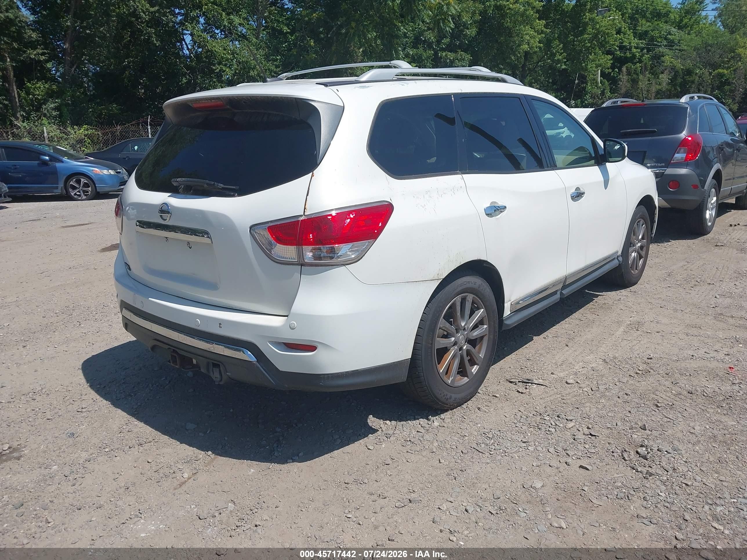 2013 Nissan Pathfinder Sl White vin: 5N1AR2MM2DC612249