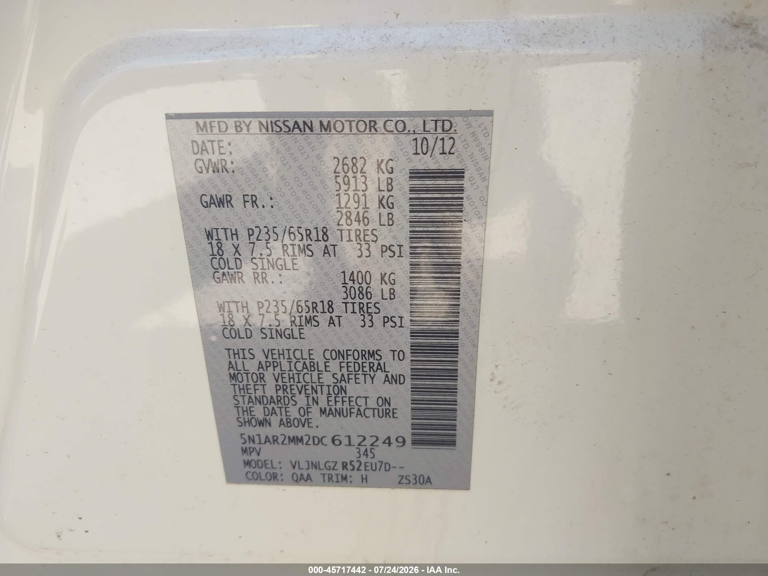 2013 Nissan Pathfinder Sl White vin: 5N1AR2MM2DC612249
