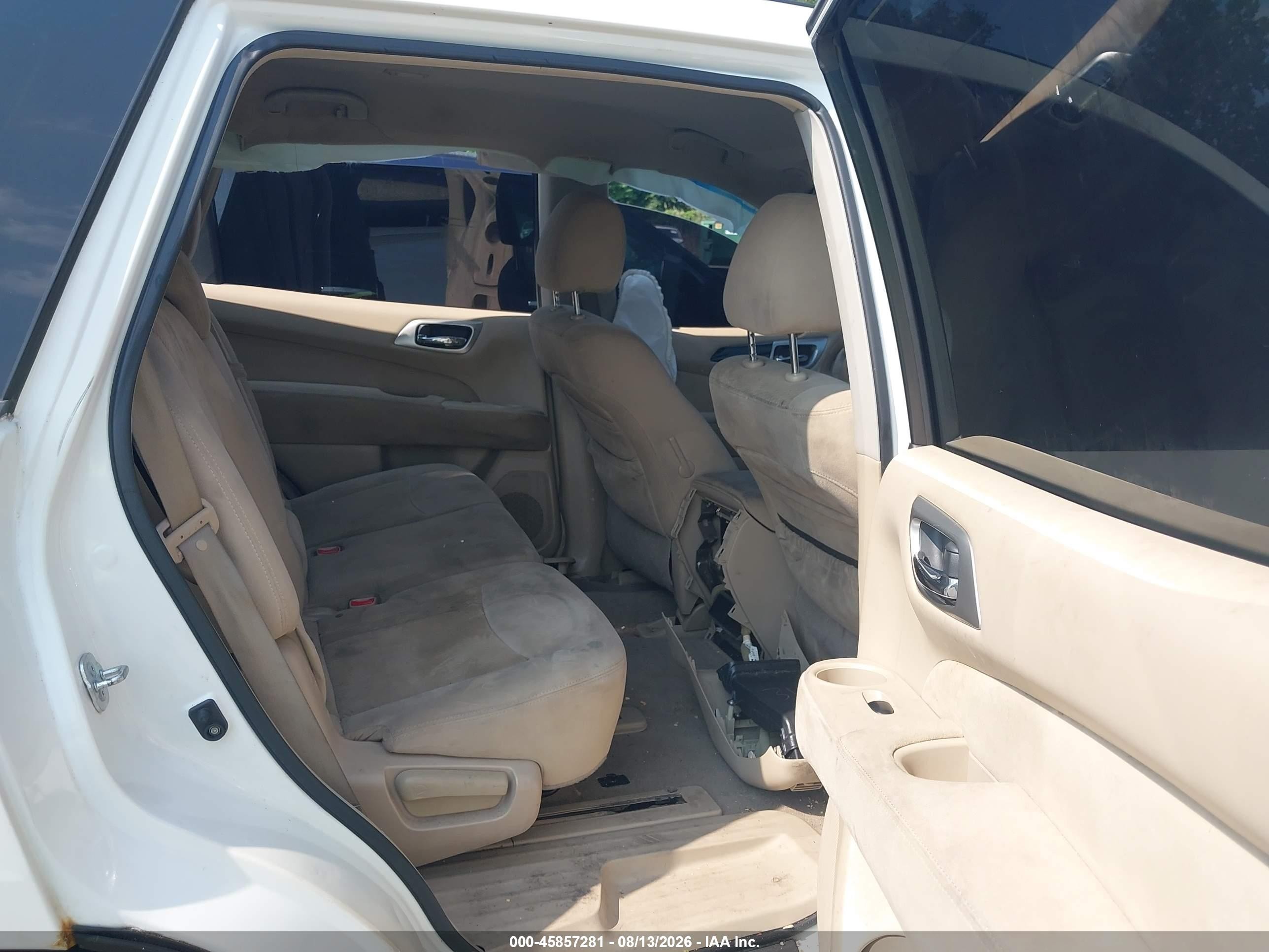 2013 Nissan Pathfinder S White vin: 5N1AR2MM2DC618407