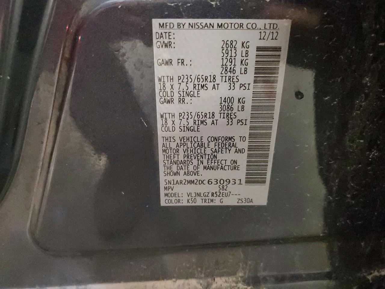 2013 Nissan Pathfinder S Blue vin: 5N1AR2MM2DC630931