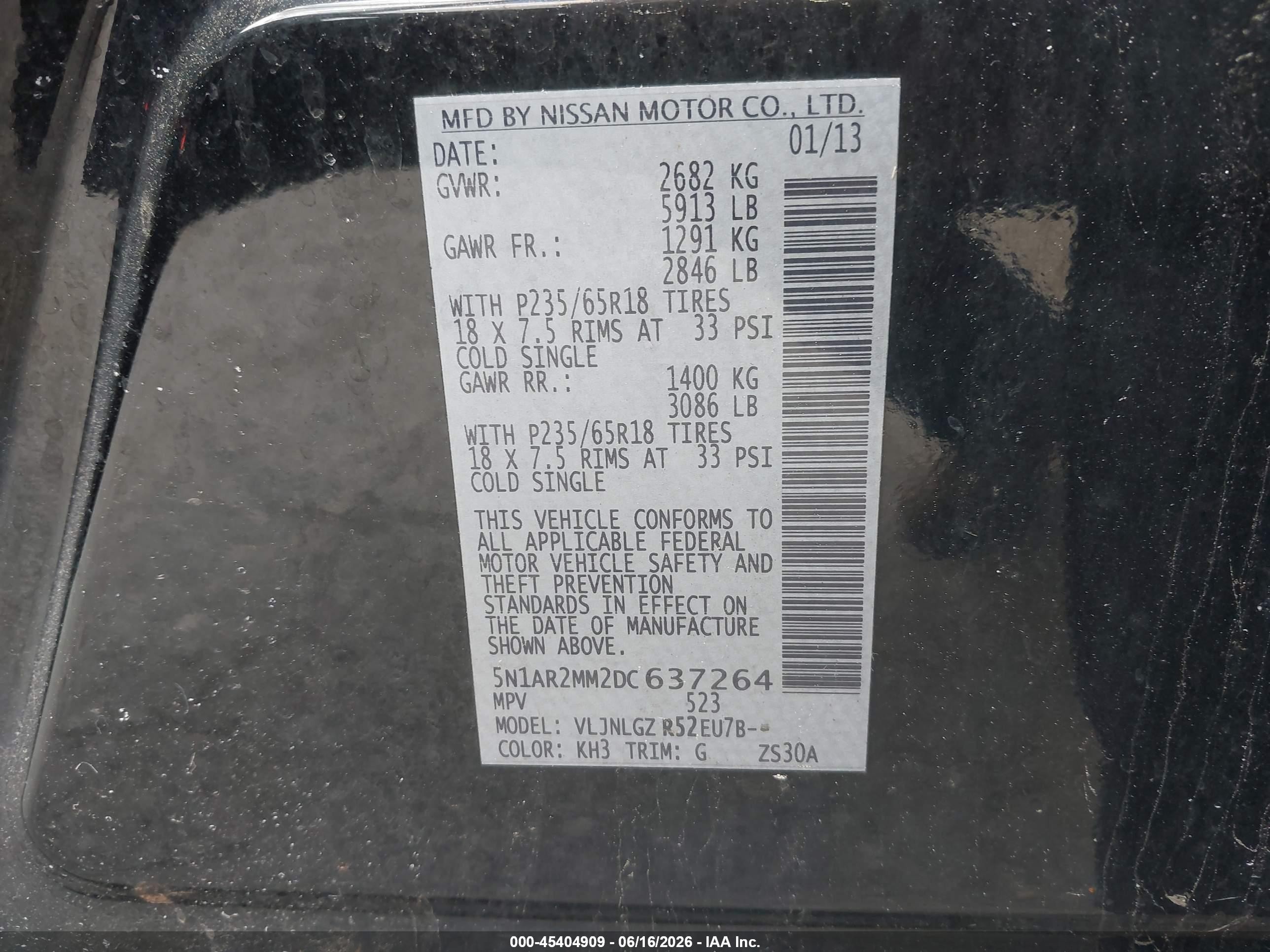 2013 Nissan Pathfinder Sl Black vin: 5N1AR2MM2DC637264