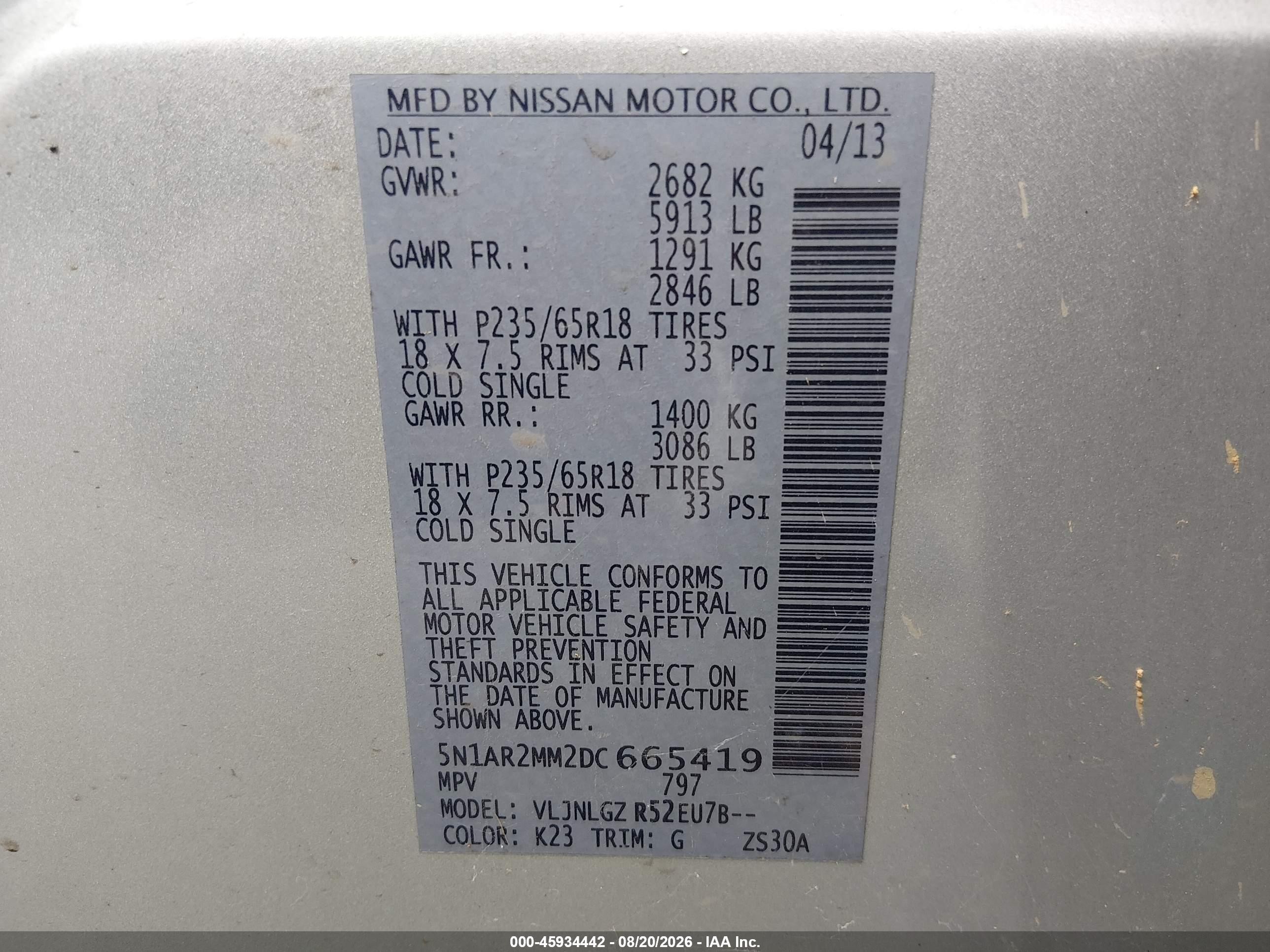 2013 Nissan Pathfinder Sl Silver vin: 5N1AR2MM2DC665419