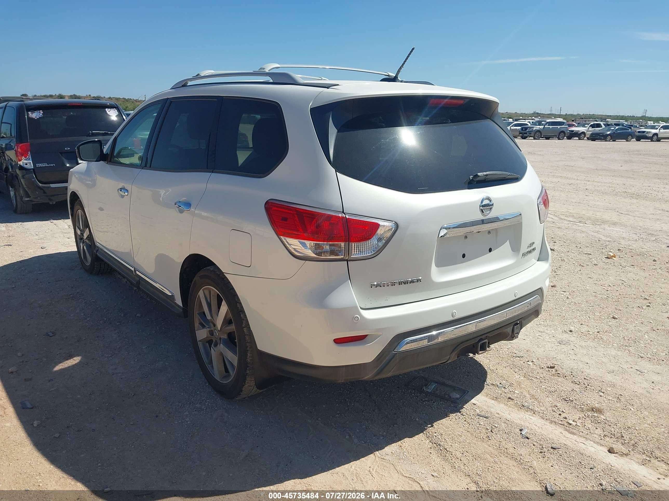 2014 Nissan Pathfinder Platinum White vin: 5N1AR2MM2EC669973