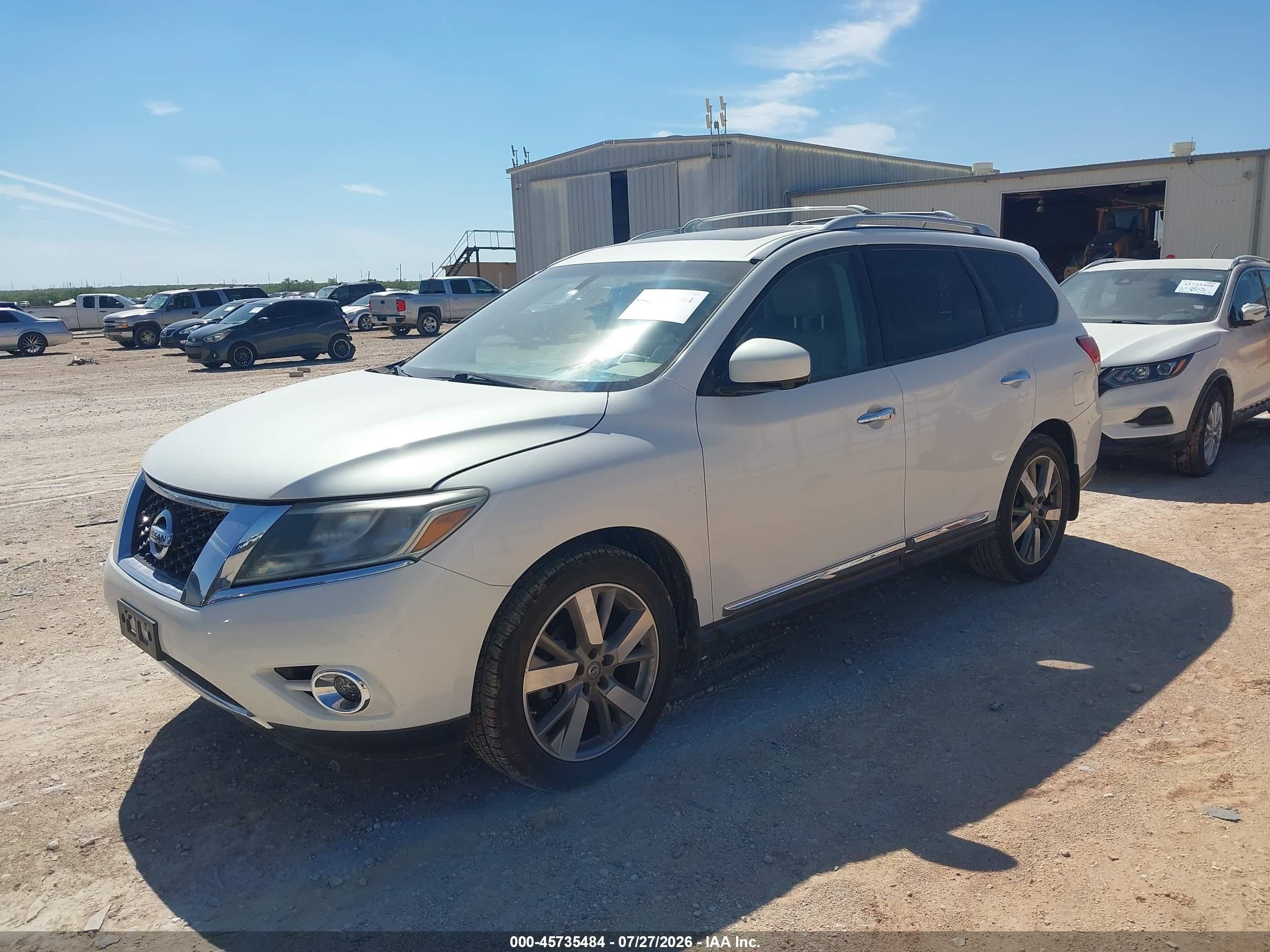 2014 Nissan Pathfinder Platinum White vin: 5N1AR2MM2EC669973