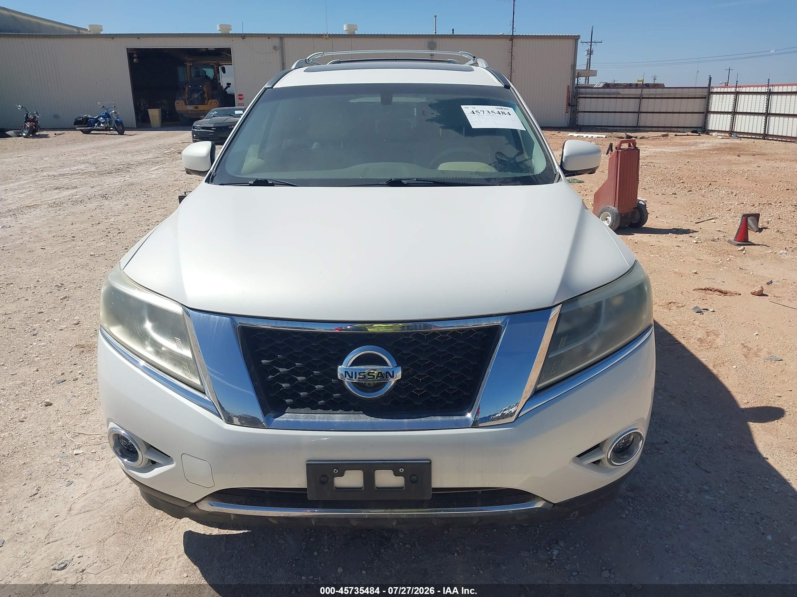 2014 Nissan Pathfinder Platinum White vin: 5N1AR2MM2EC669973