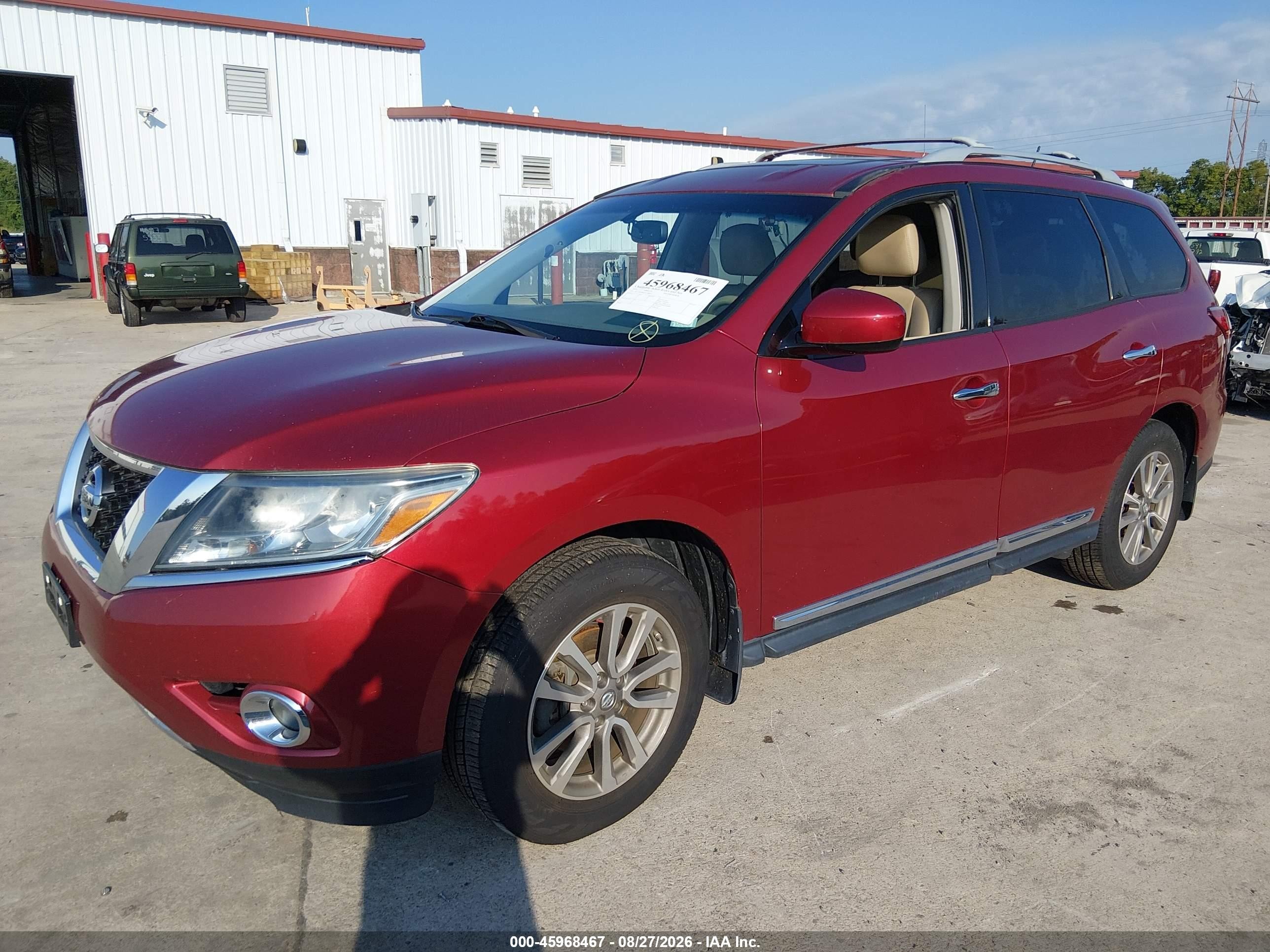 2014 Nissan Pathfinder Sl Red vin: 5N1AR2MM2EC700011
