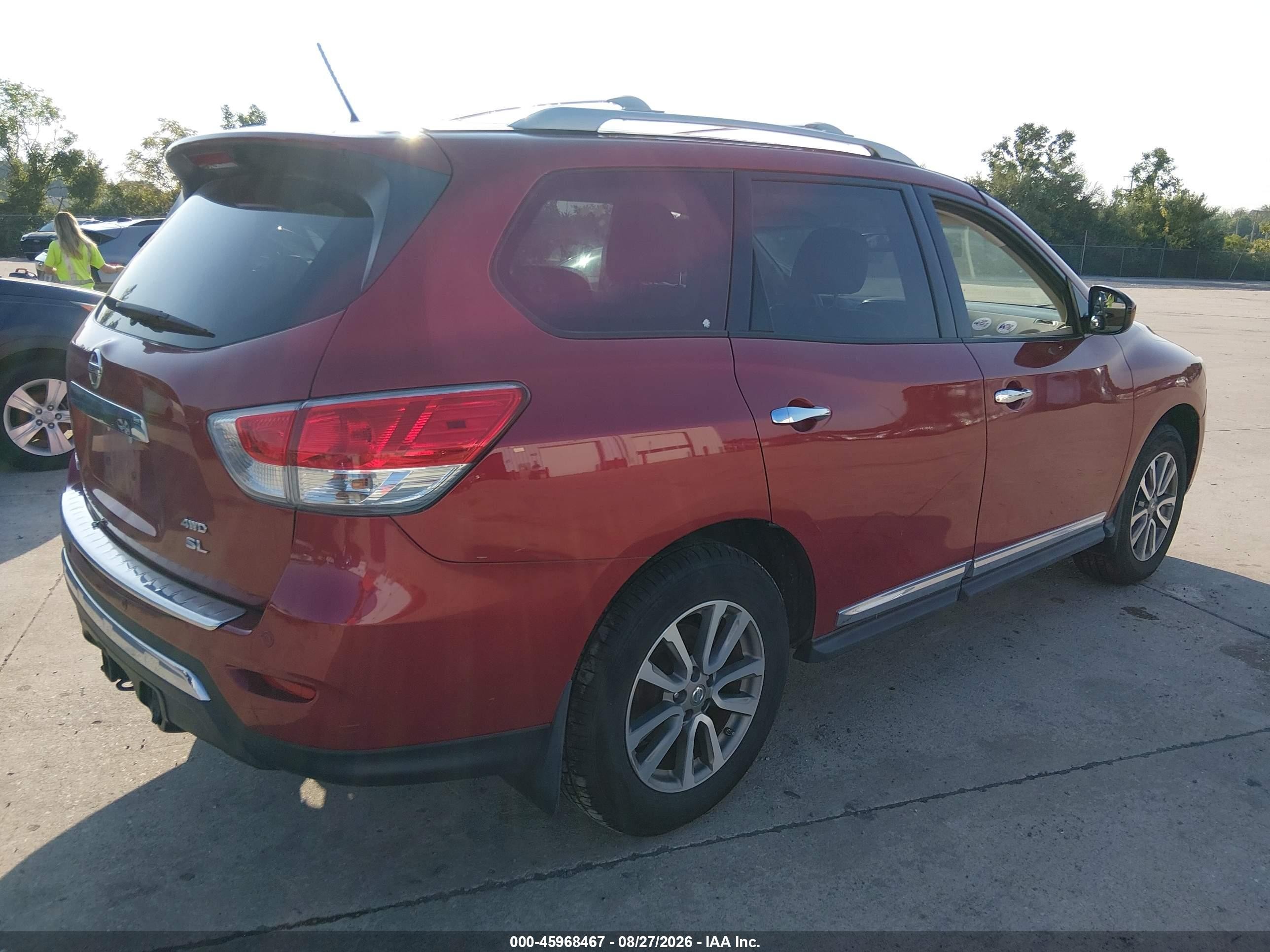 2014 Nissan Pathfinder Sl Red vin: 5N1AR2MM2EC700011